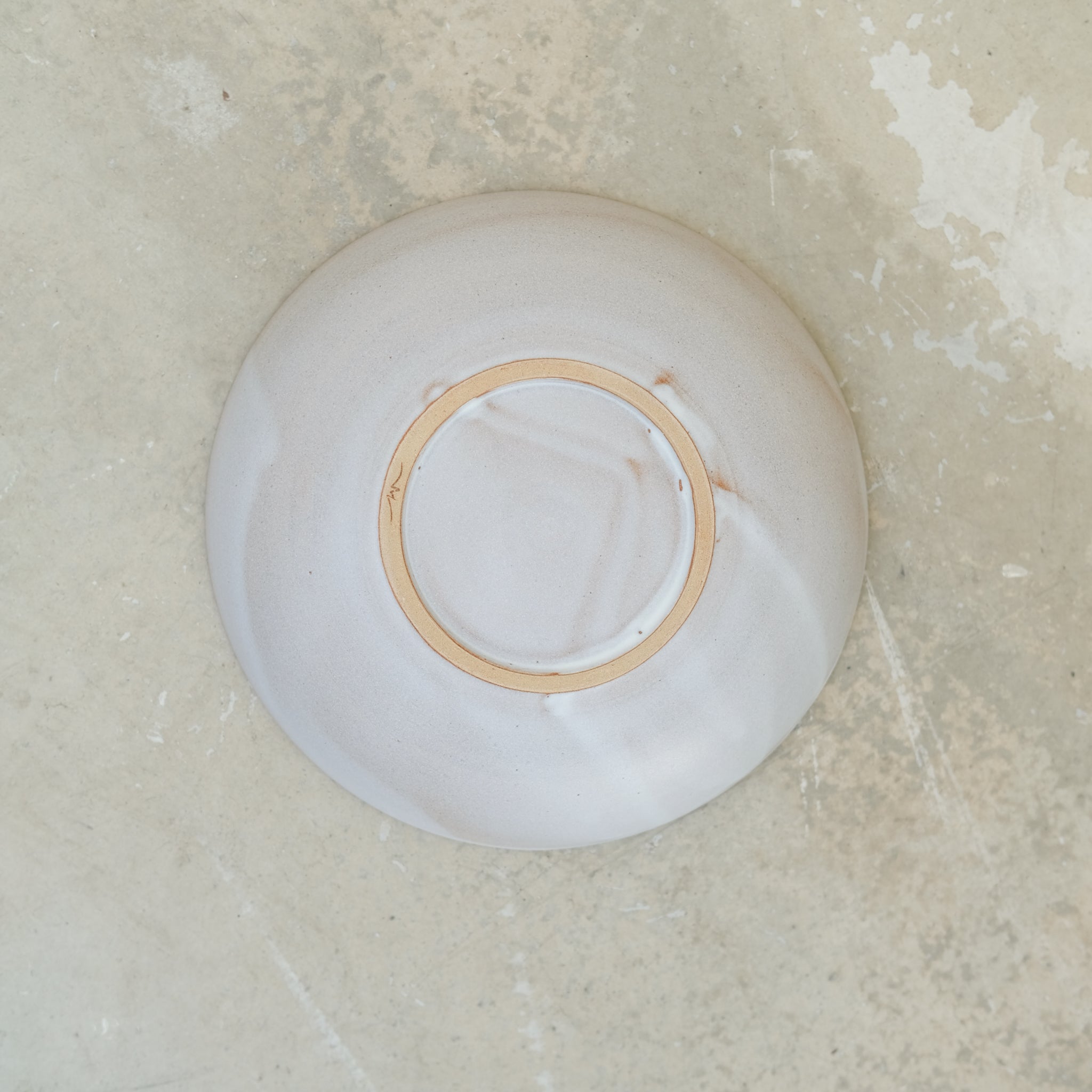 Assiette creuse en grès D 20cm - Blanc