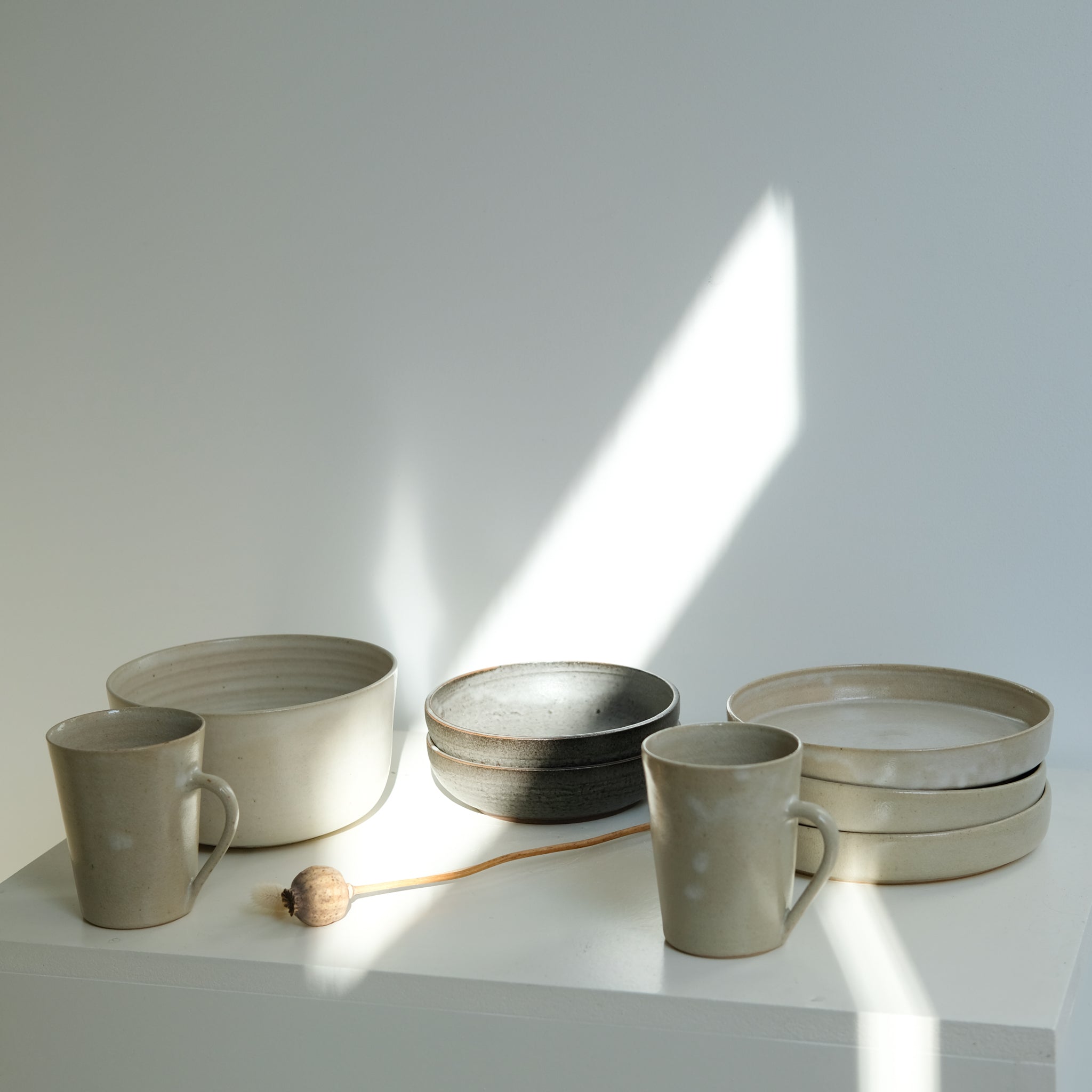 Saladier en grès D 17,5cm - Beige satiné par Laurence Labbé chez Brutal Ceramics
