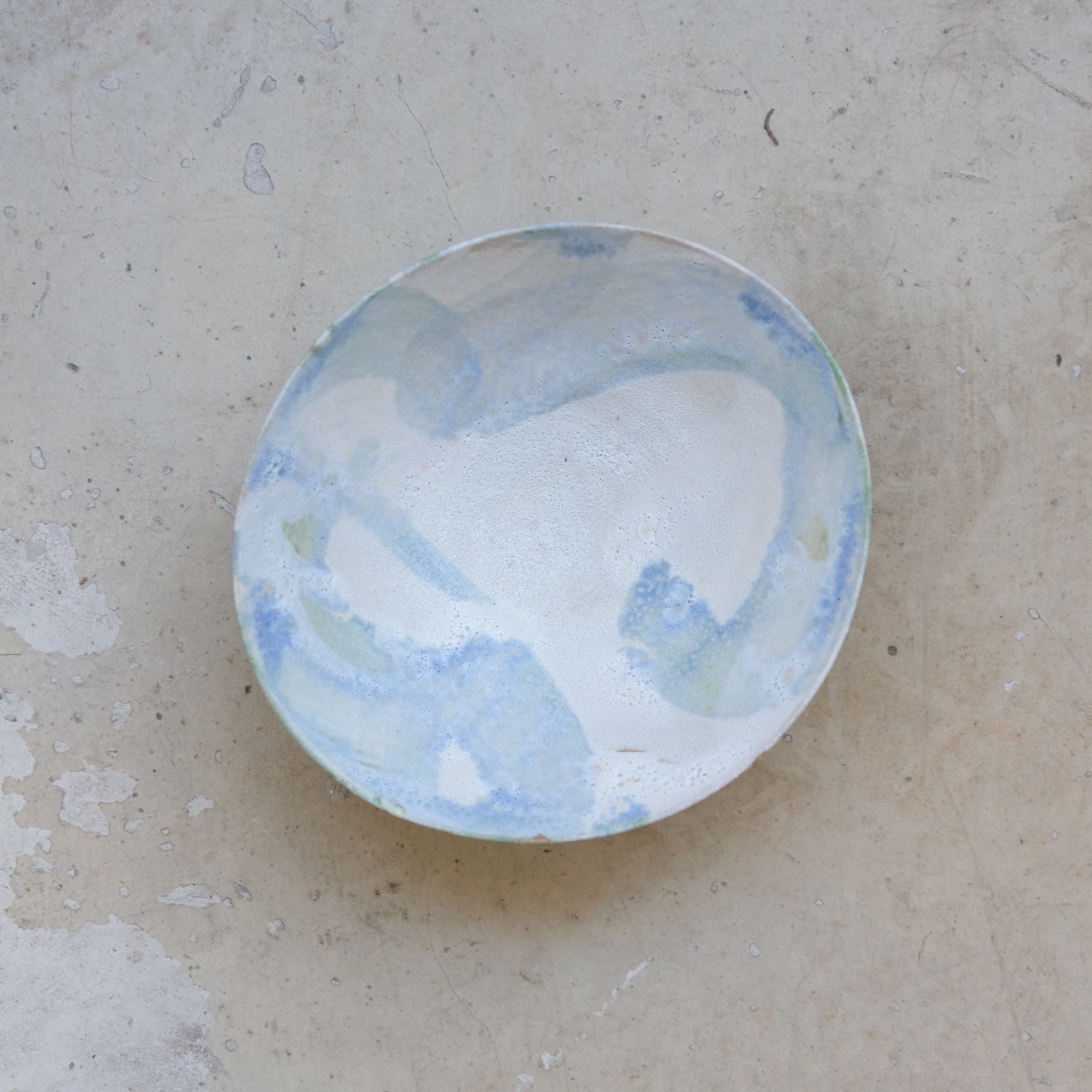 Bowl 03 in stoneware D 15cm - White and blue