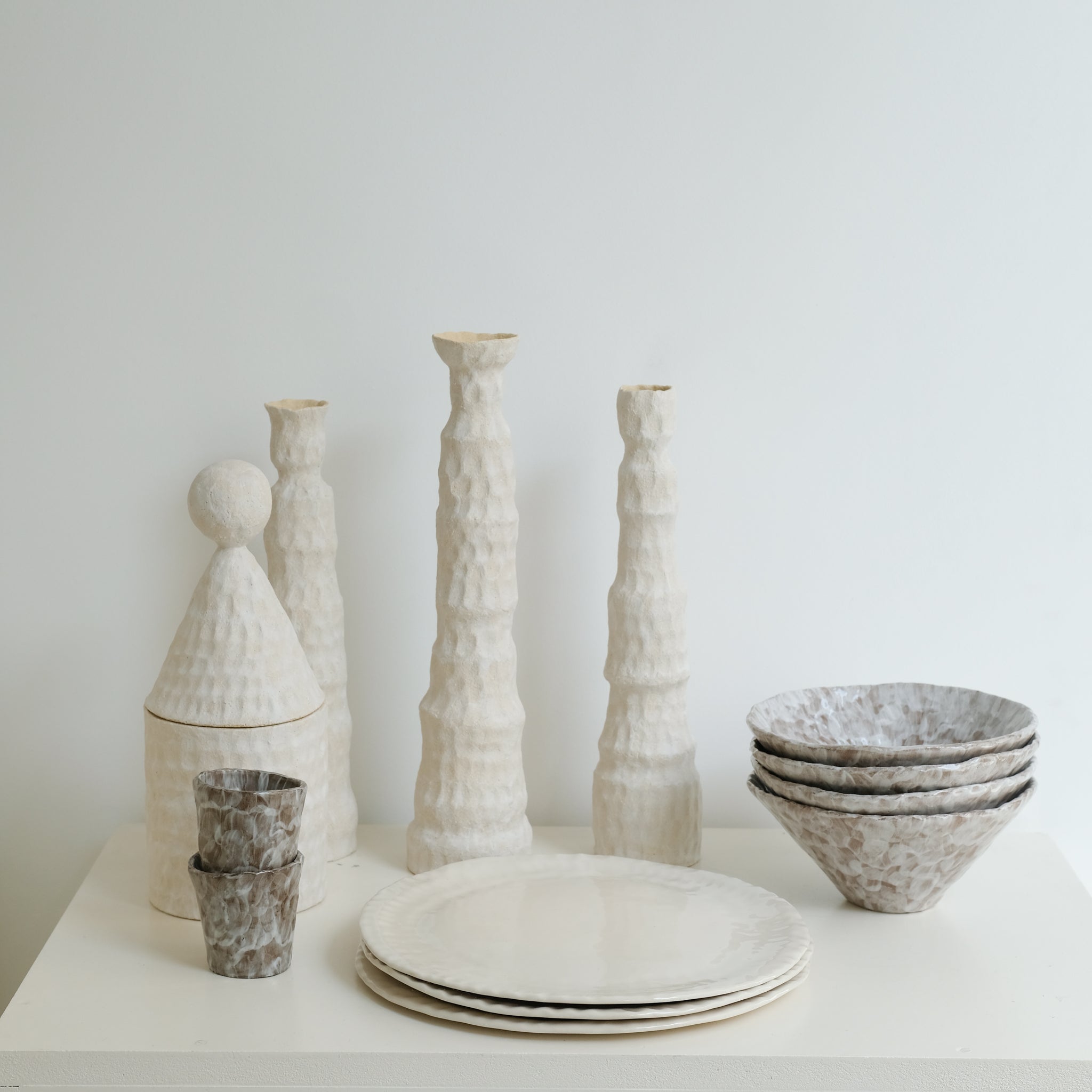Bol en grès D 17cm - Brun et blanc d'Apollonie Ceramics chez Brutal Ceramics