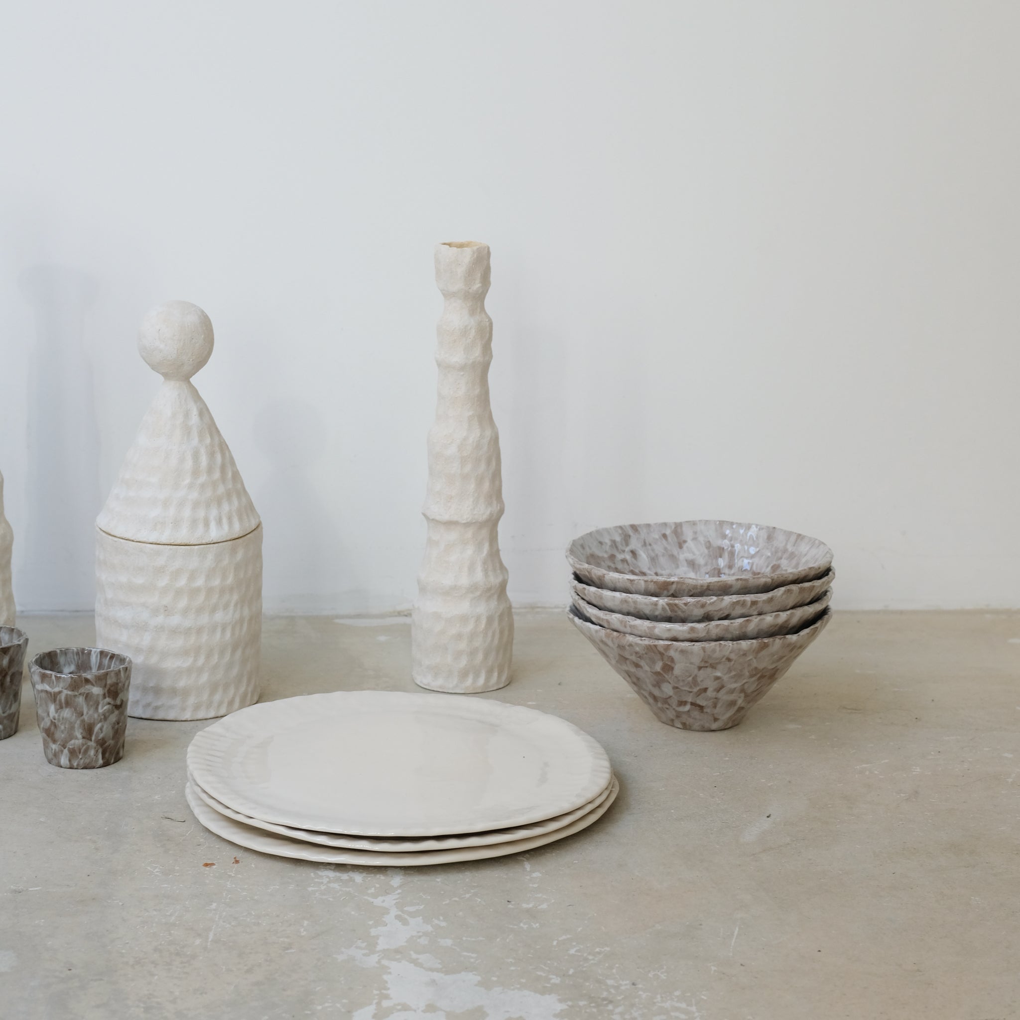Bol en grès D 17cm - Brun et blanc d'Apollonie Ceramics chez Brutal Ceramics