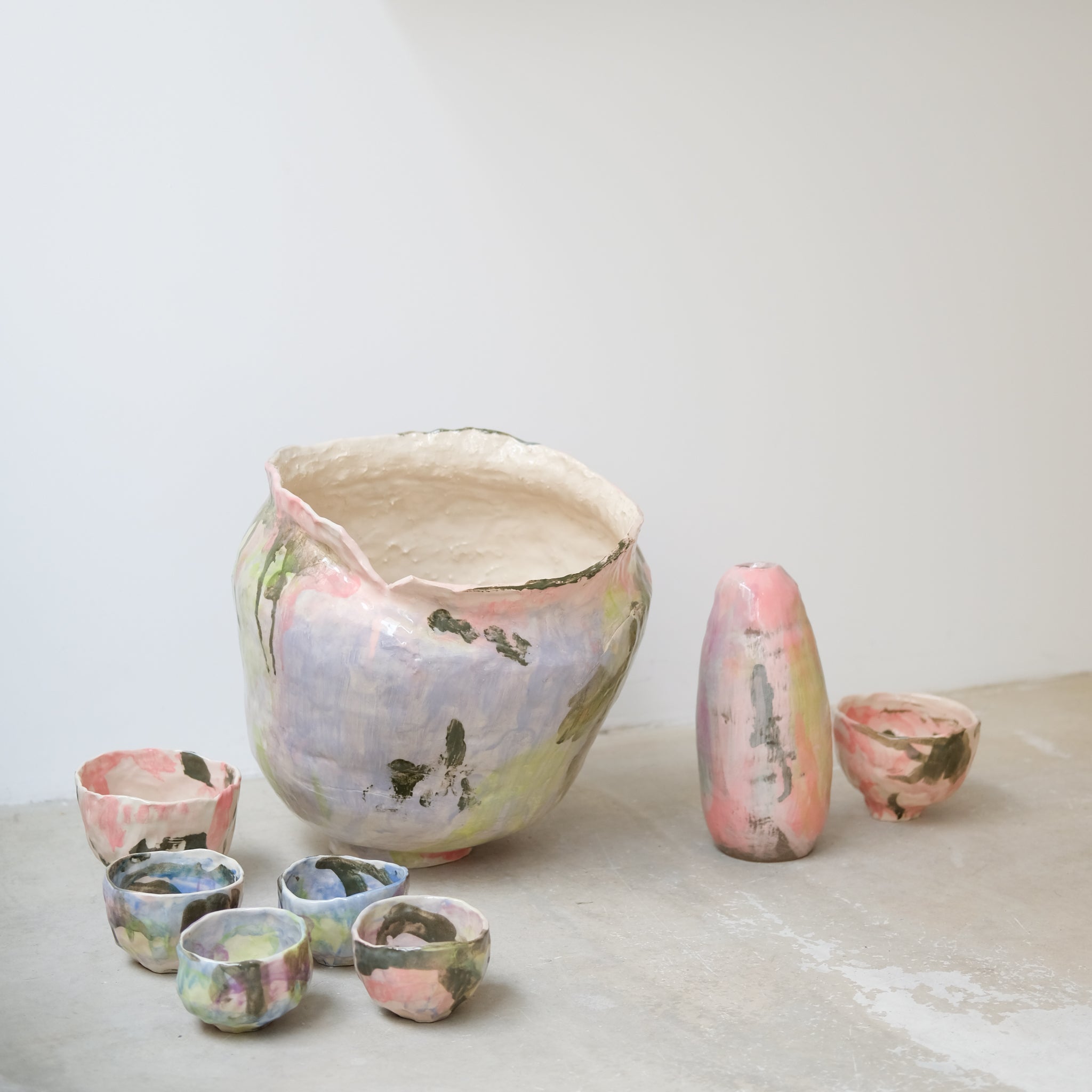 Vase en grès H 24,5cm - multicolore de Camille Létoffé chez Brutal Ceramics