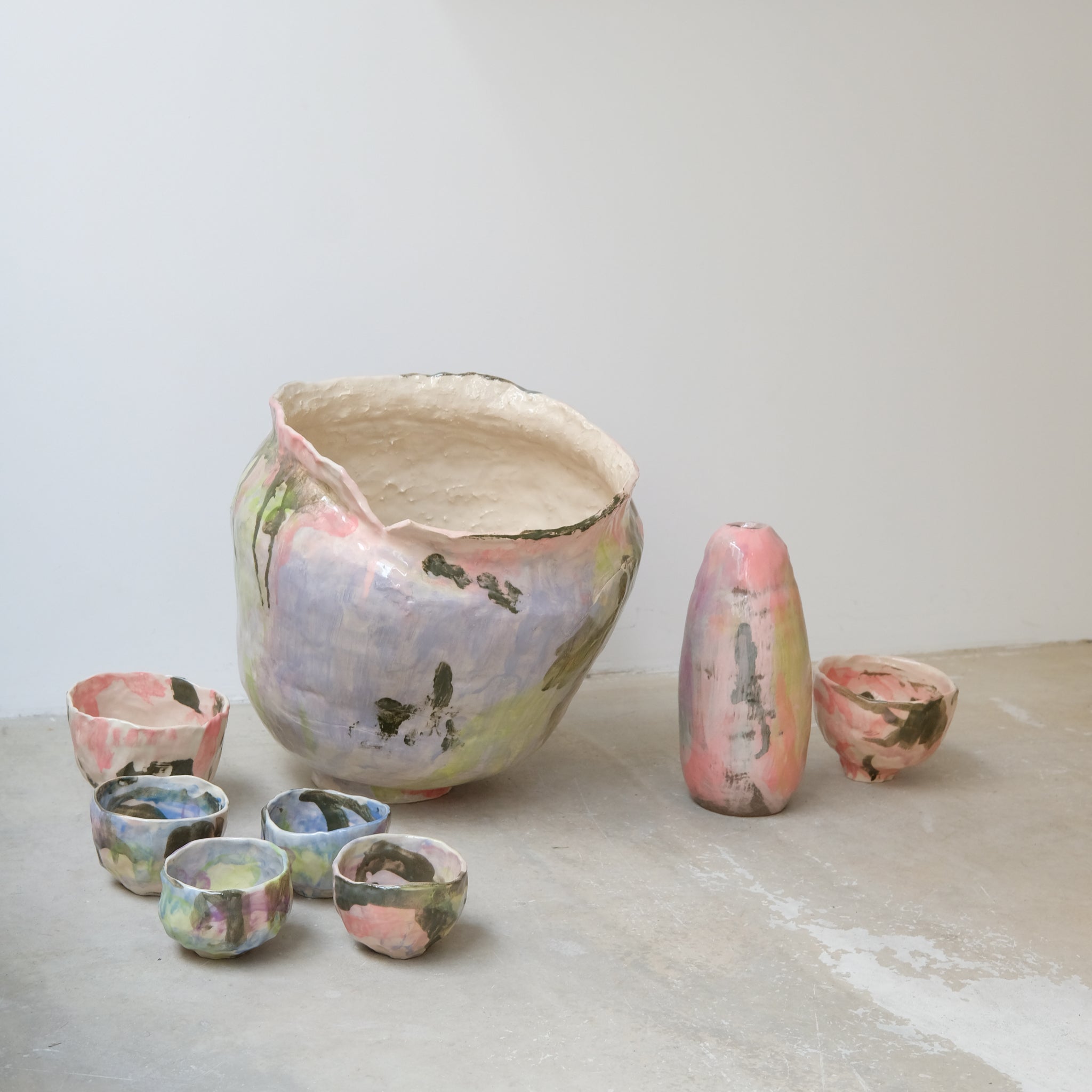 Tasse 09 en grès 180ml - multicolore de Camille Létoffé chez Brutal Ceramics