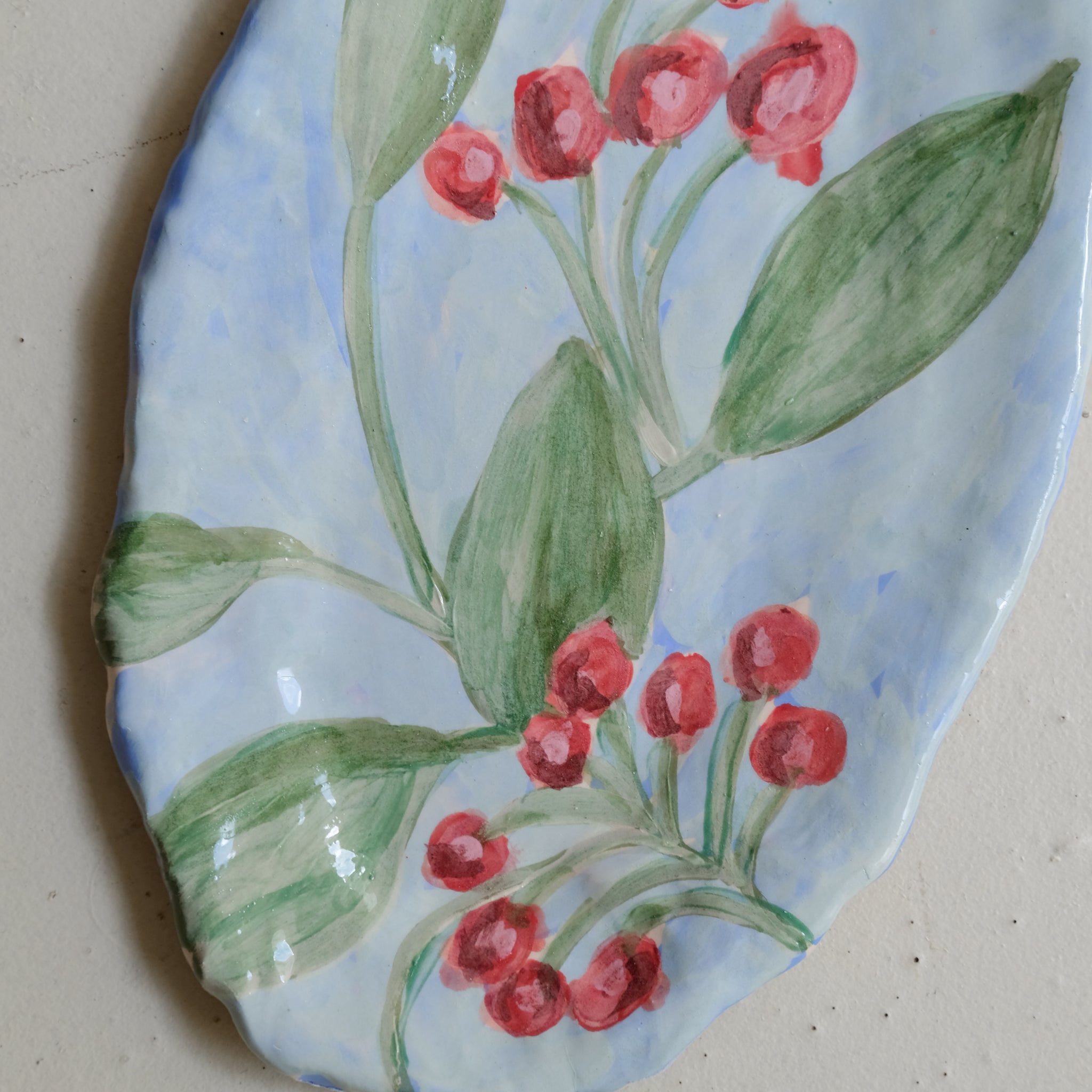 Plat SU25-11 en faïence L 34cm - multicolore Samantha Kerdine pour Brutal Ceramics