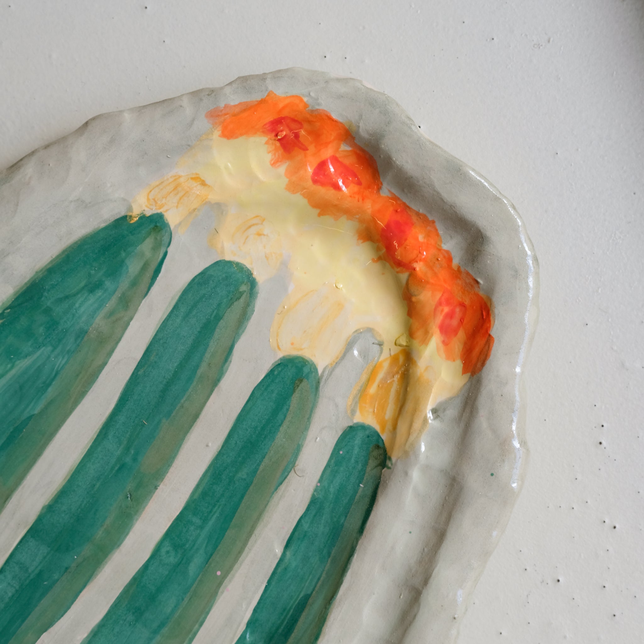 Plat SU25-02 oval en faïence L 43cm - multicolore Samantha Kerdine pour Brutal Ceramics