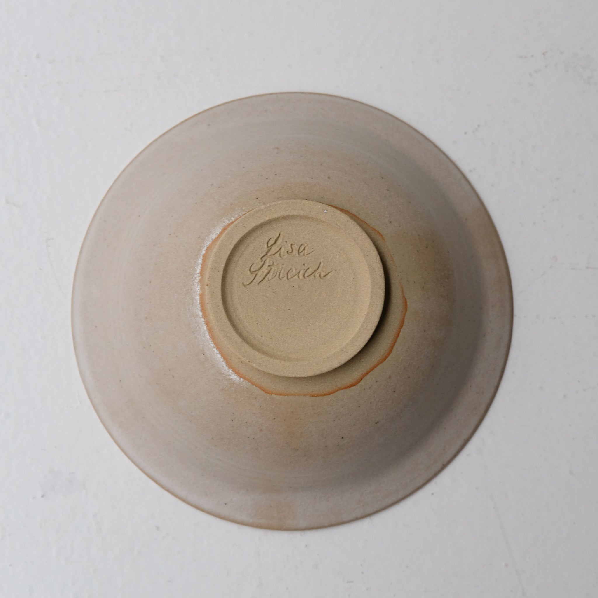 Coupelle "épi de blé" en grès D 15cm - blanc beige