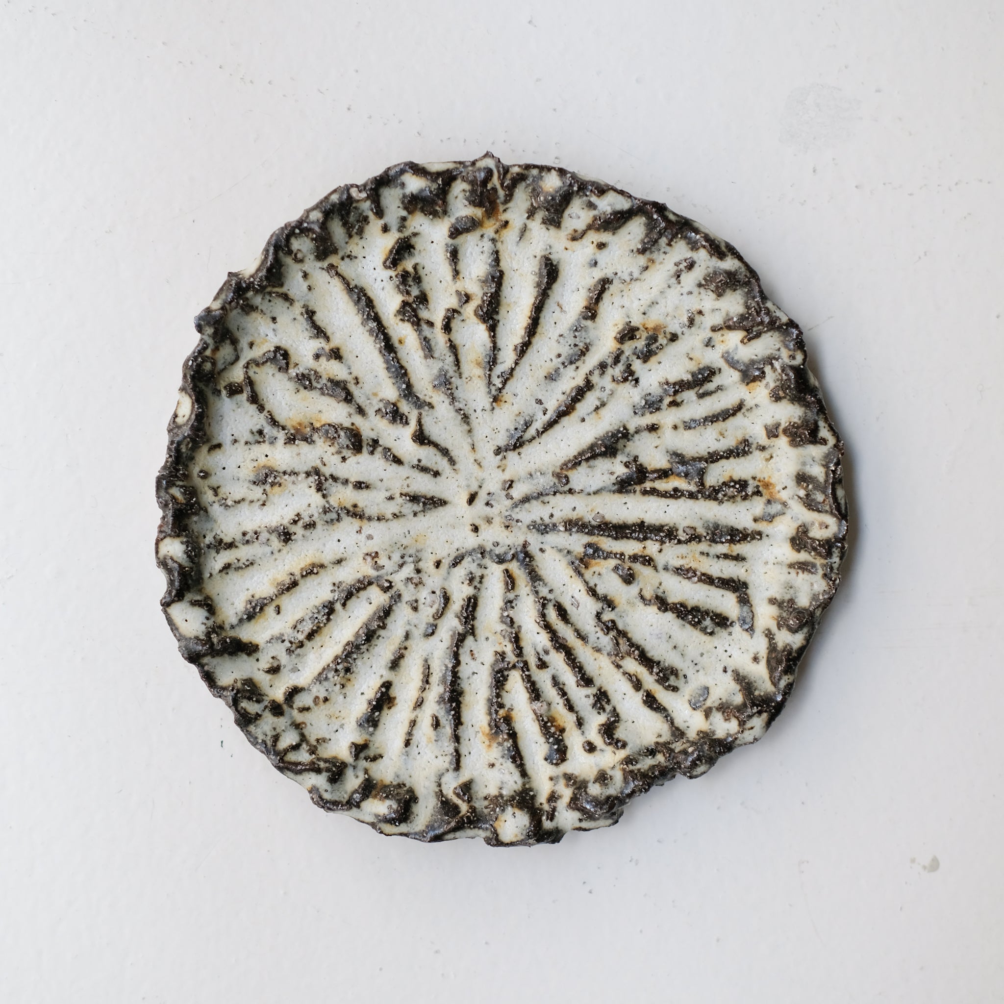 Assiette en terre recoltée D 16cm - blanc mat de Potry chez Brutal Ceramics
