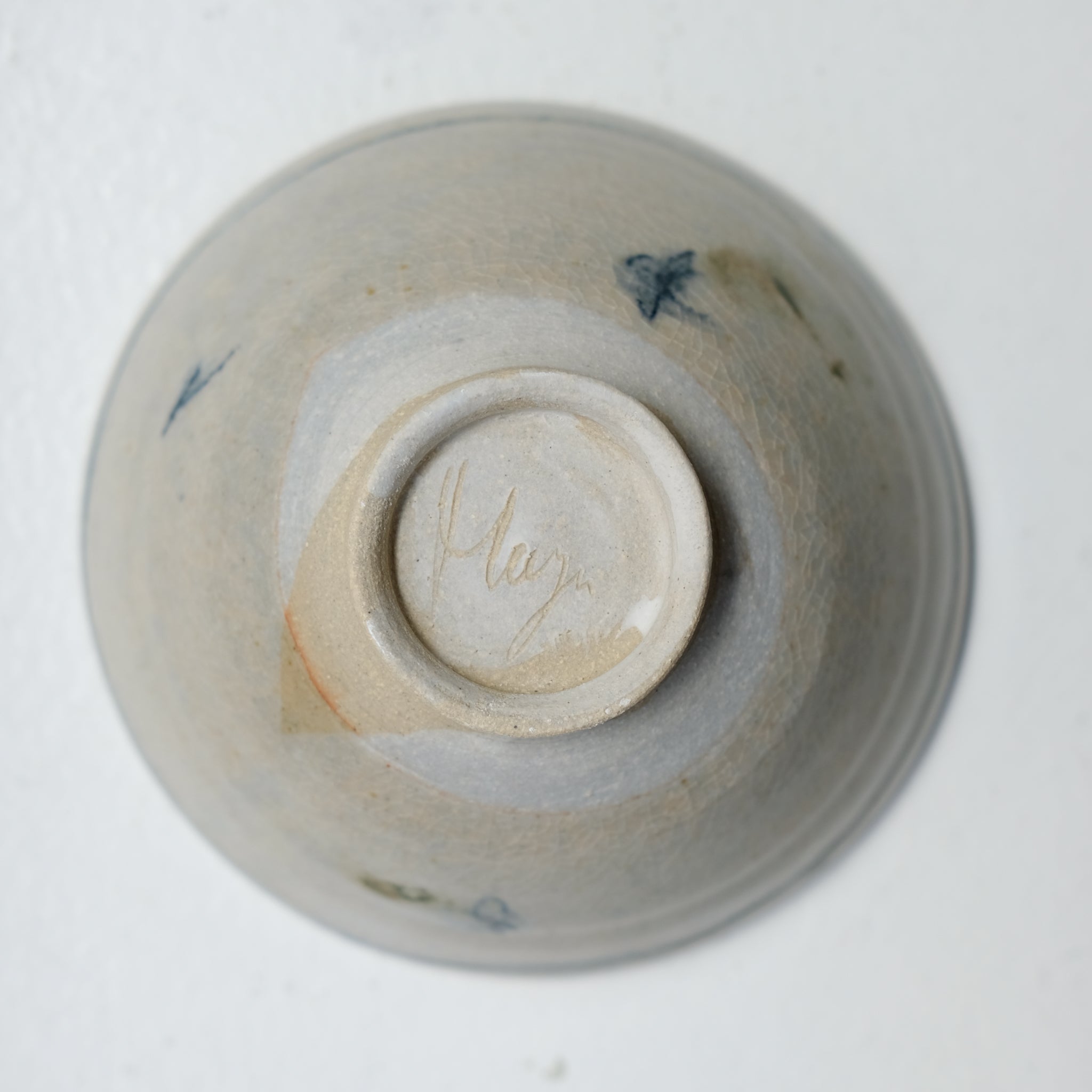 Bol (K) en grès D 15 cm cuisson feu - bleu et vert de Maya Micenmacher chez Brutal Ceramics