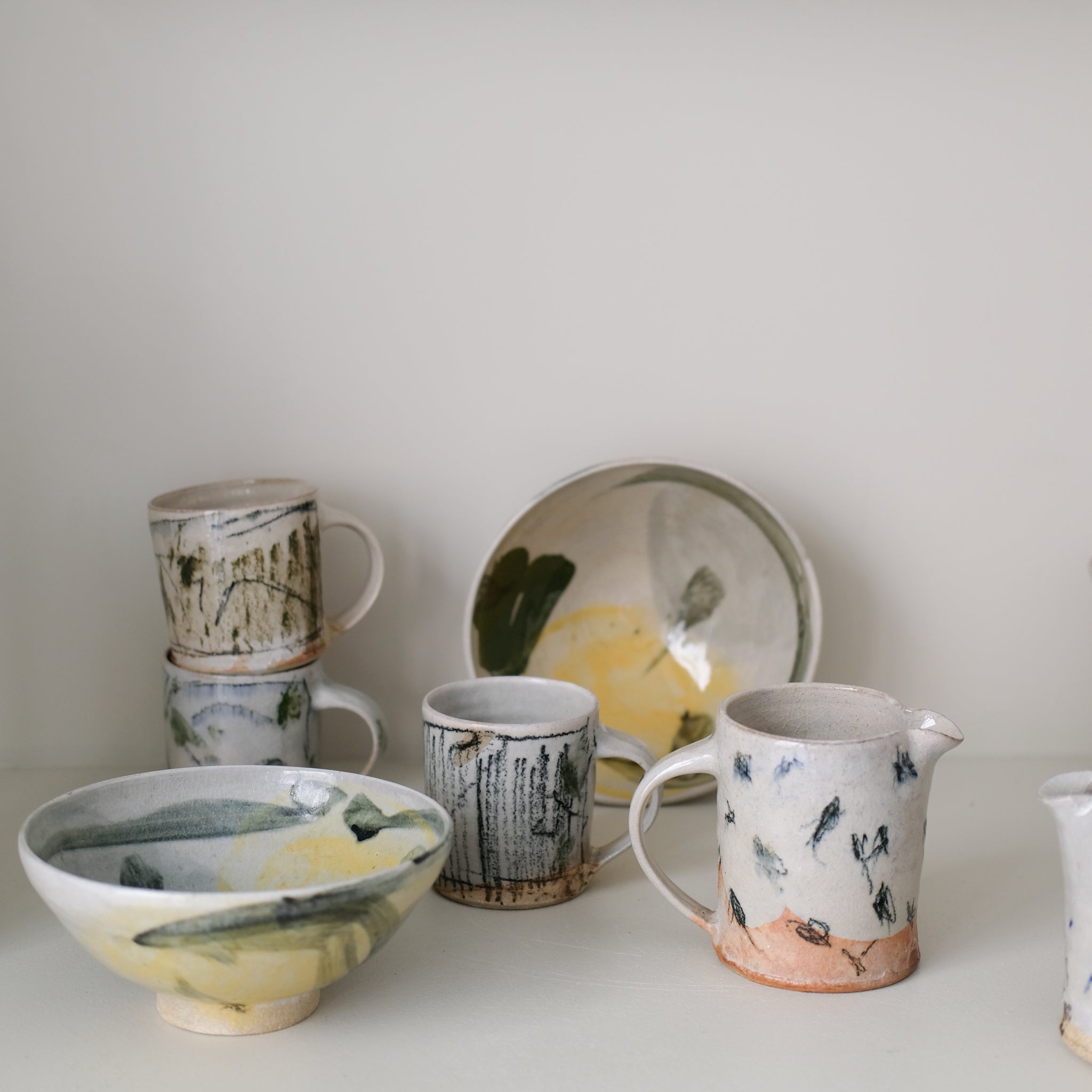 Saladier-Grand bol (I) en grès D19cm cuisson feu -multicolore de Maya Micenmacher chez Brutal Ceramics