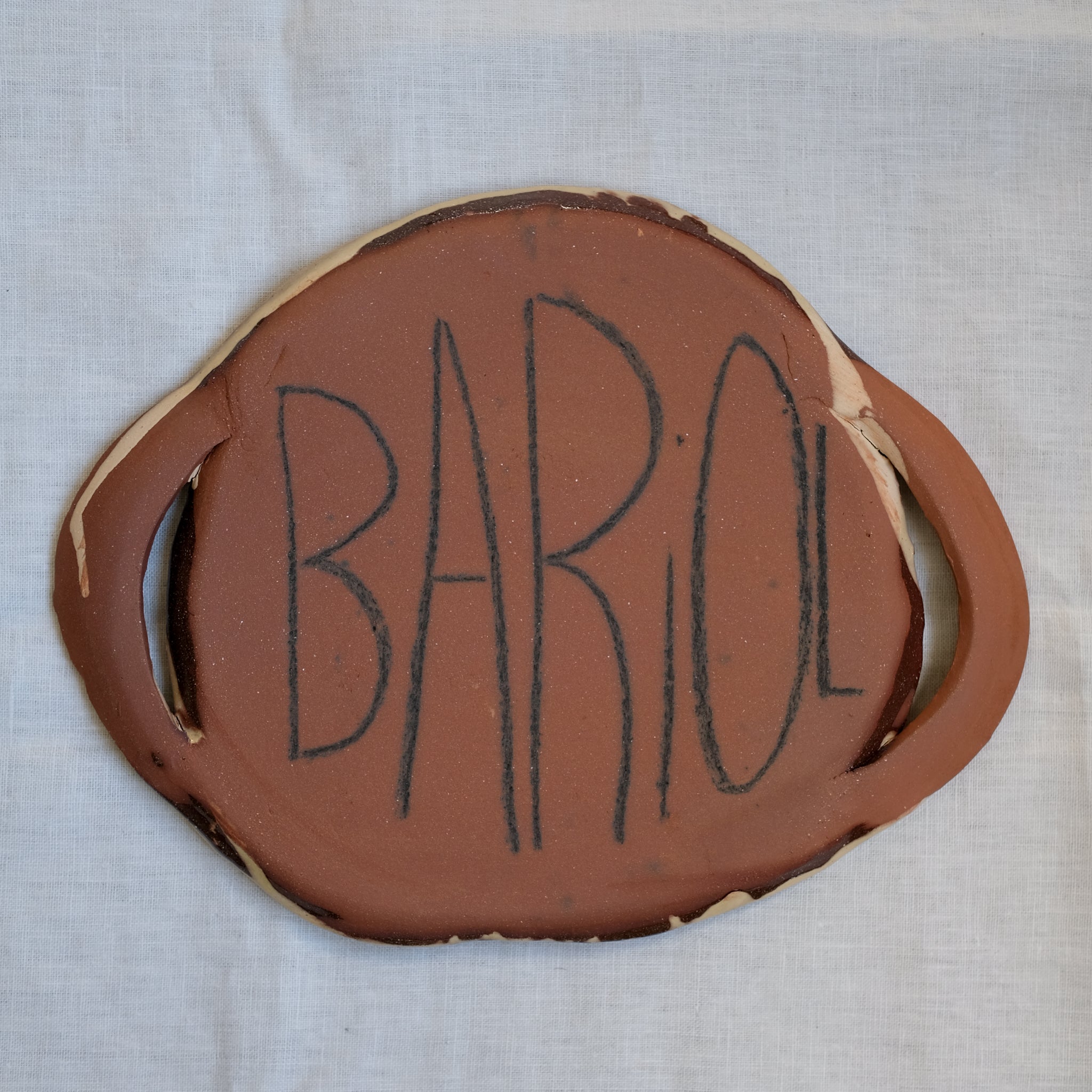 Plat Ansé 01 multicolore par Héloïse Bariol chez Brutal Ceramics