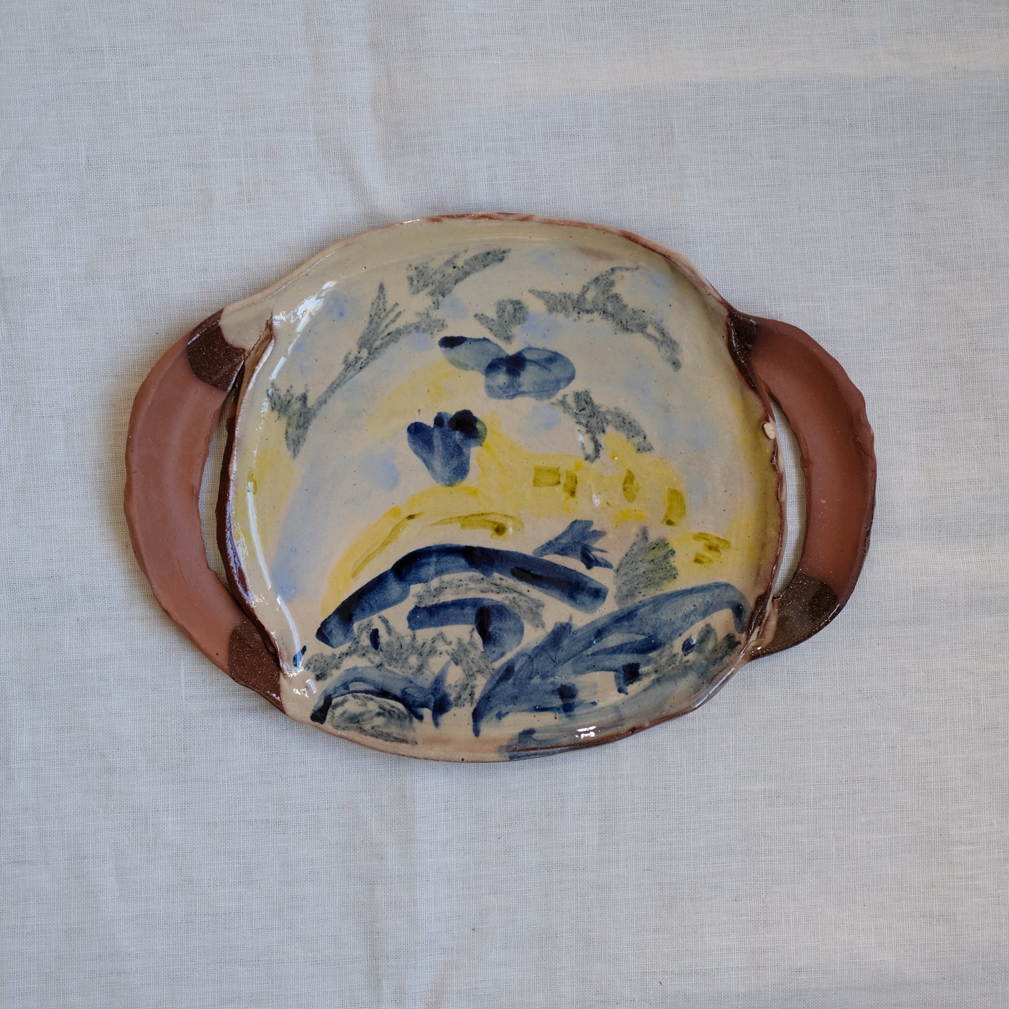 Plat Ansé 04 multicolore par Héloïse Bariol chez Brutal Ceramics