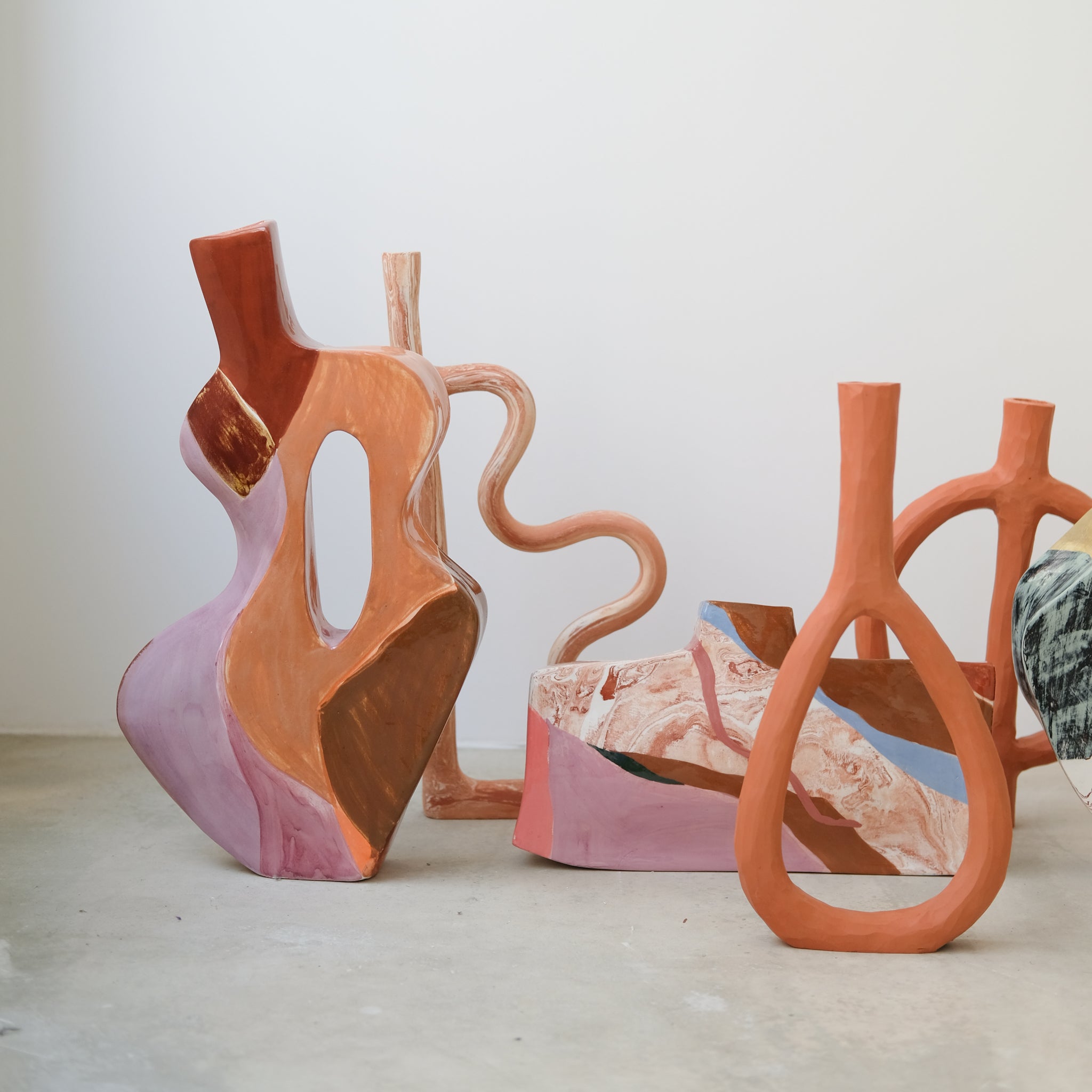 Bougeoir 02 H 34,5cm par Rosi Mistou pour Brutal Ceramics