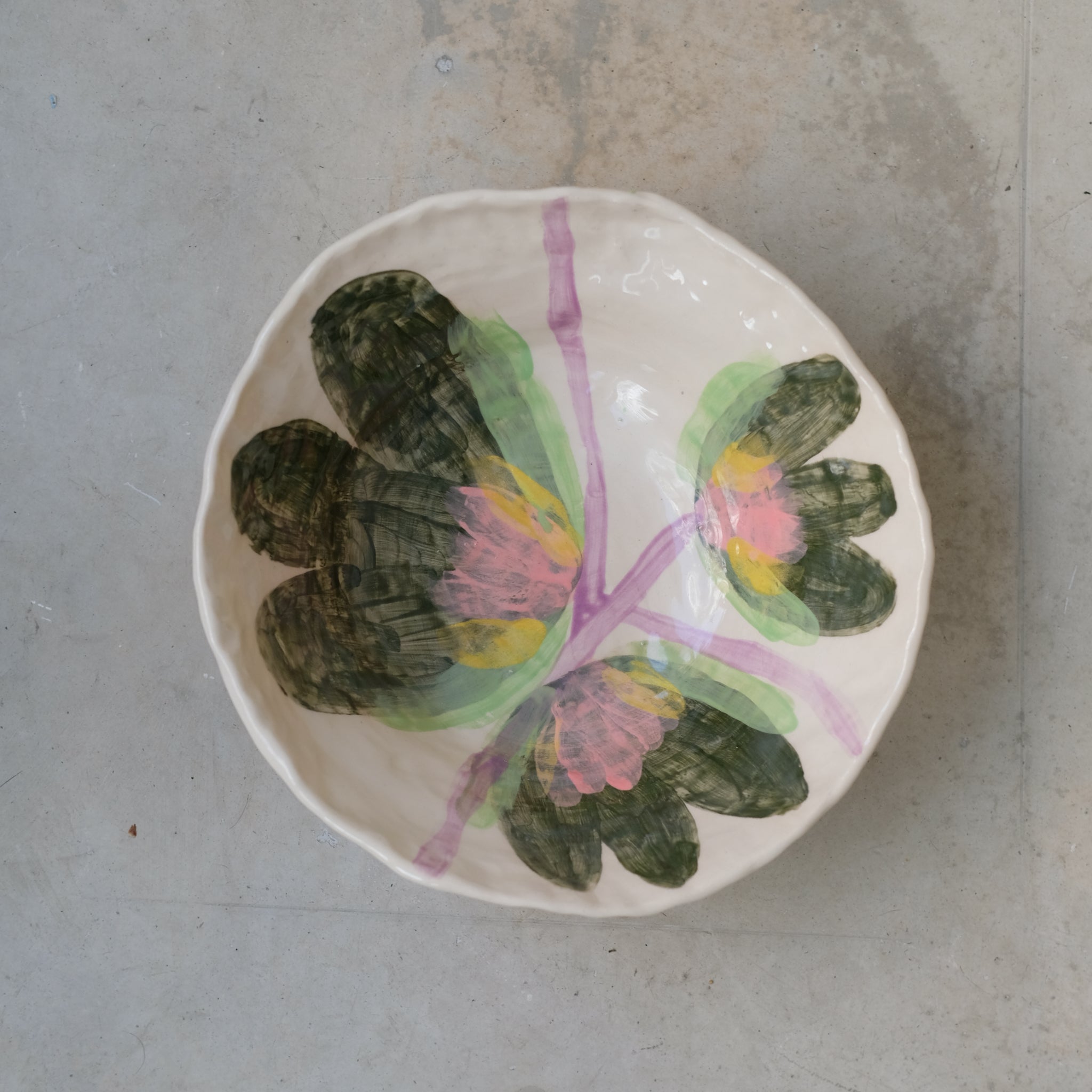 Saladier en faïence H 18cm Fleurs de Samantha Kerdine pour Brutal