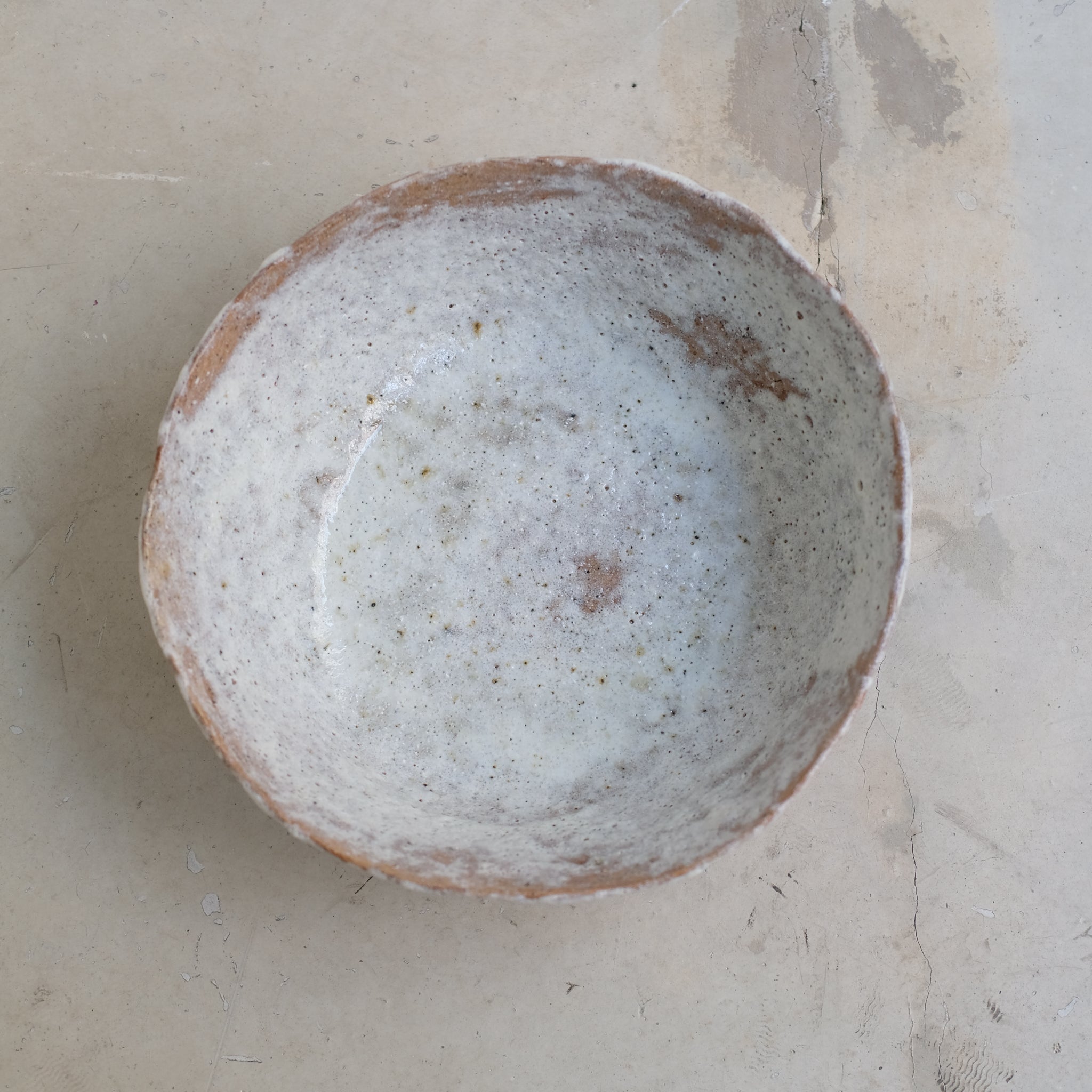 Saladier en terre glanée D 33cm- Blanc satiné par Potry pour Brutal