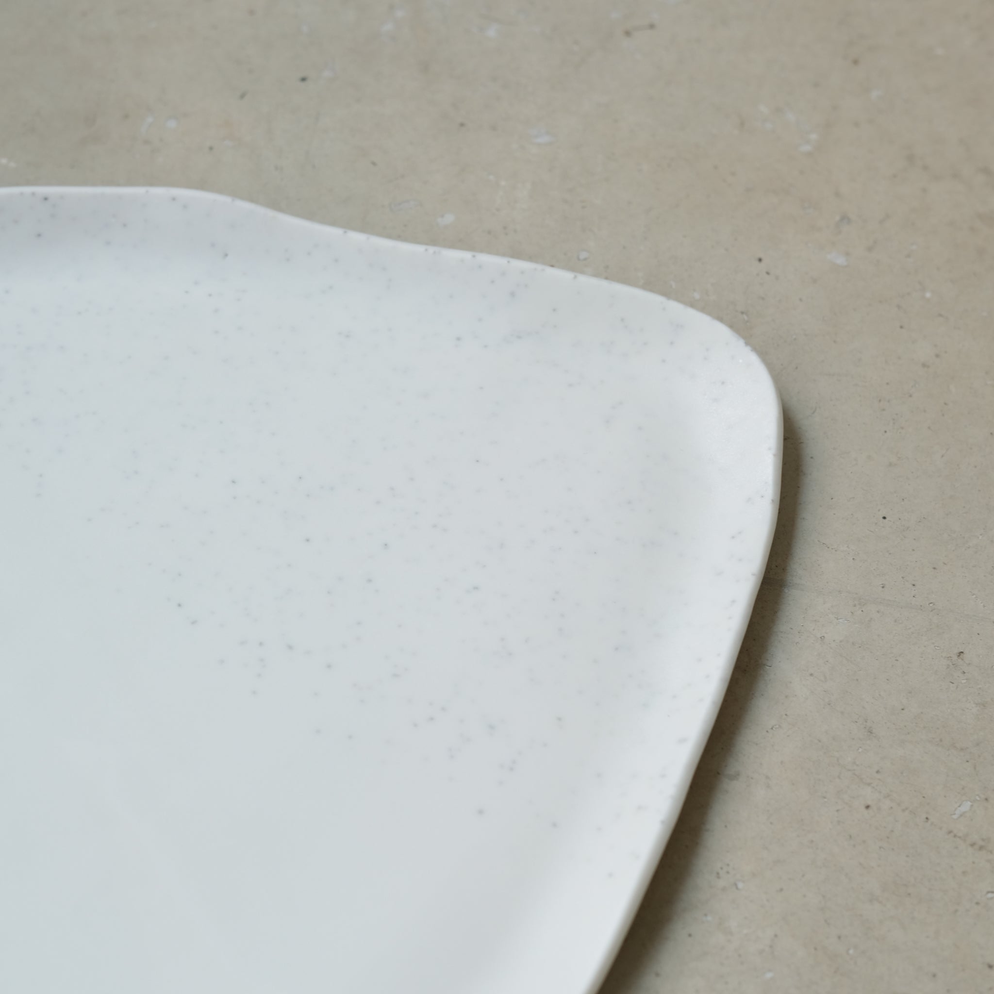 Plateau en porcelaine L 31cm - blanc de studio des rosiers chez Brutal Ceramics