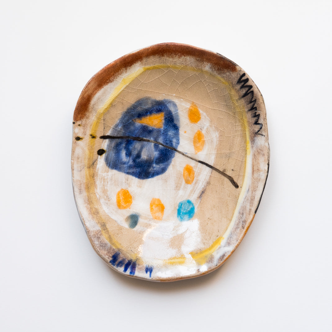 Assiette grand format, pièce unique du potier japonais Shun Kadohashi pour Brutal Ceramics
