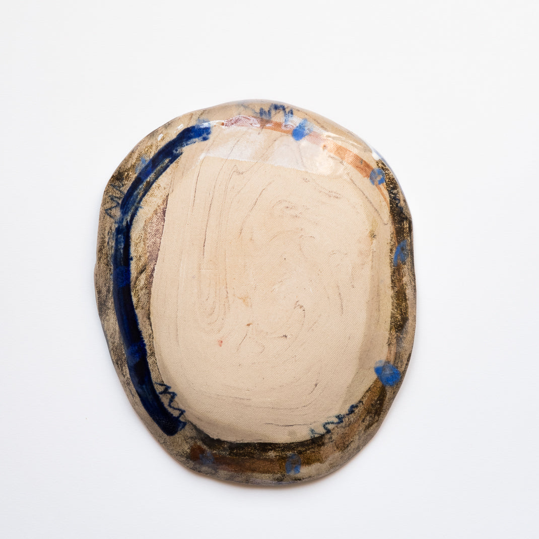 Assiette grand format, pièce unique du potier japonais Shun Kadohashi pour Brutal Ceramics
