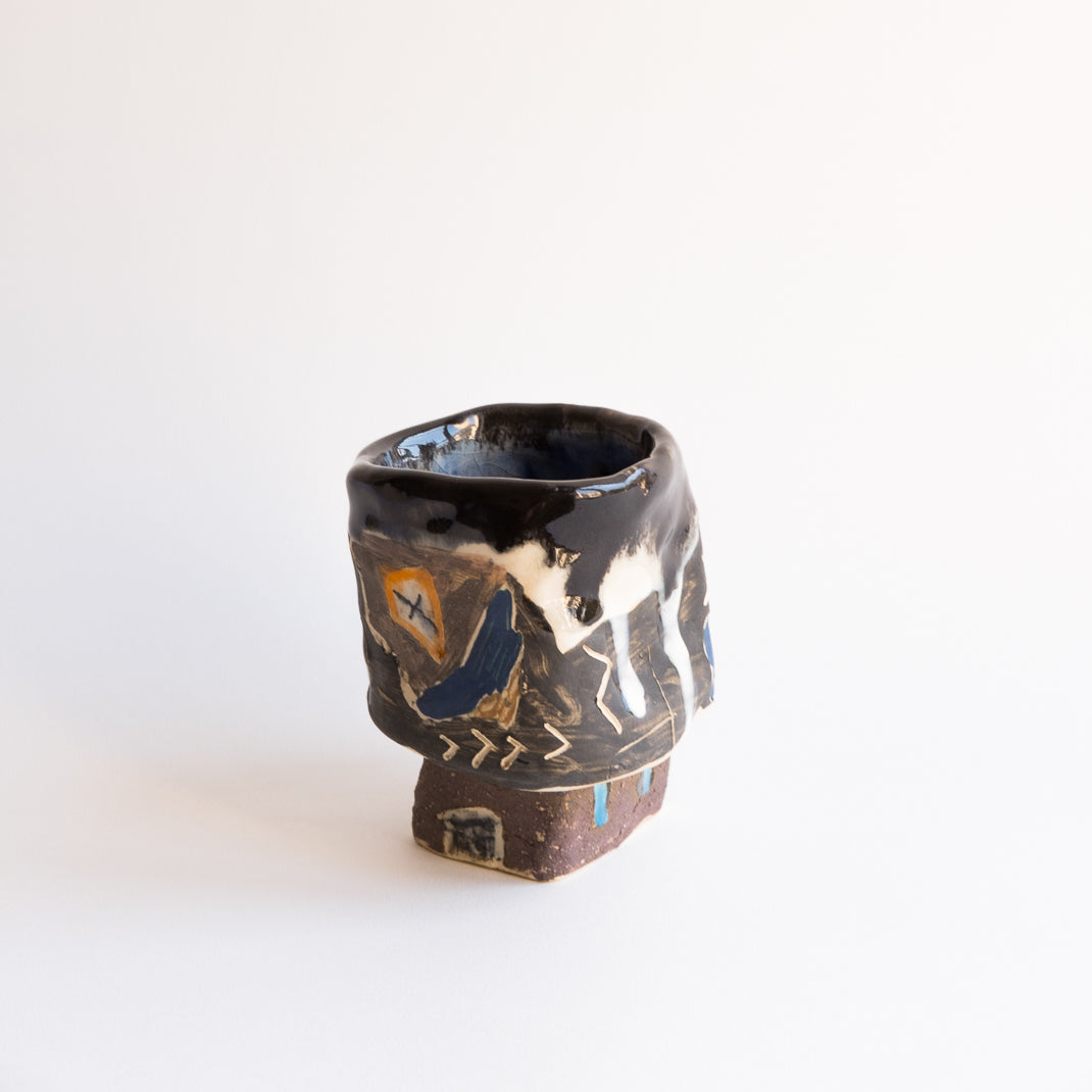 Assiette grandpièce unique du potier japonais Shun Kadohashi pour Brutal Ceramics