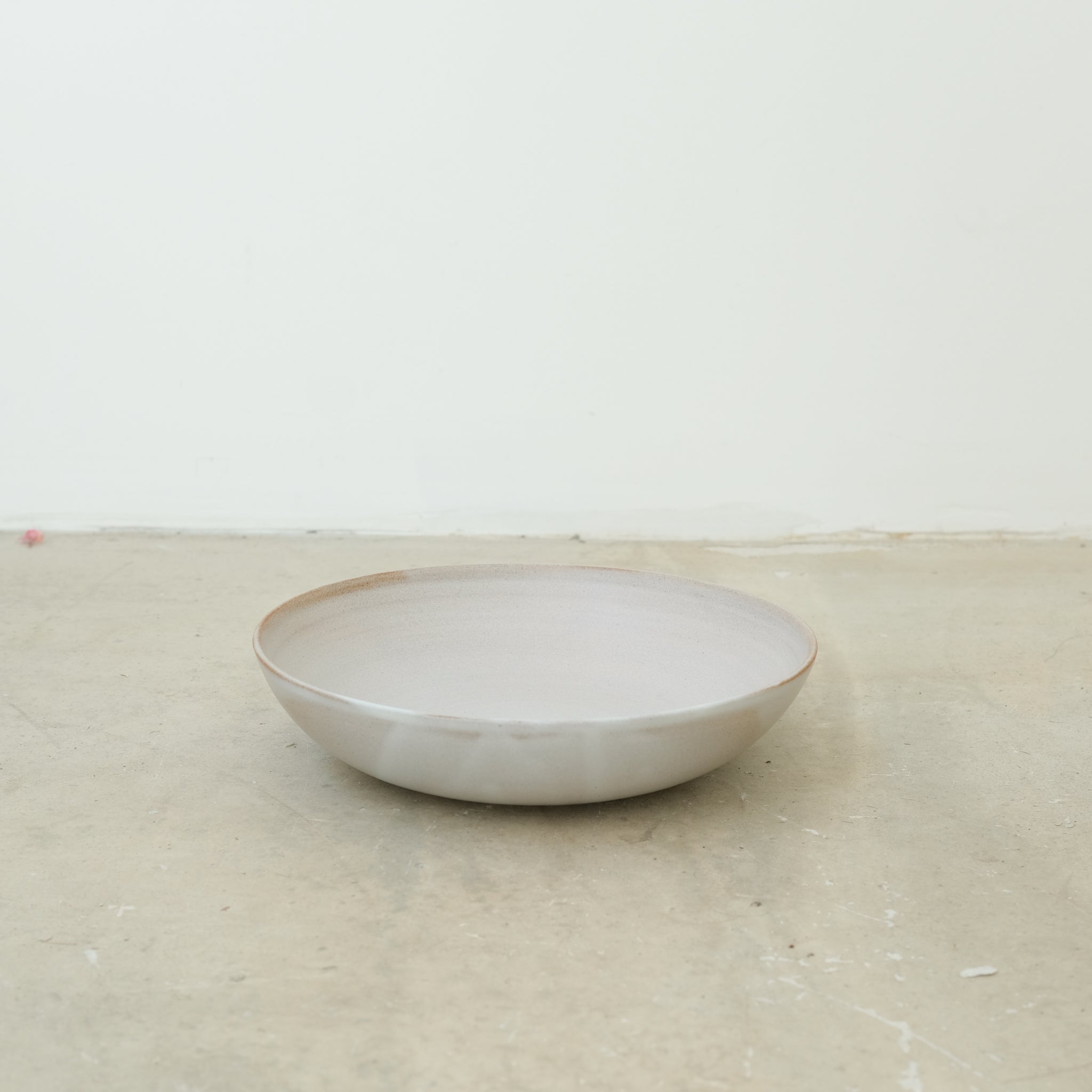 Assiette creuse en grès D 20cm - Blanc