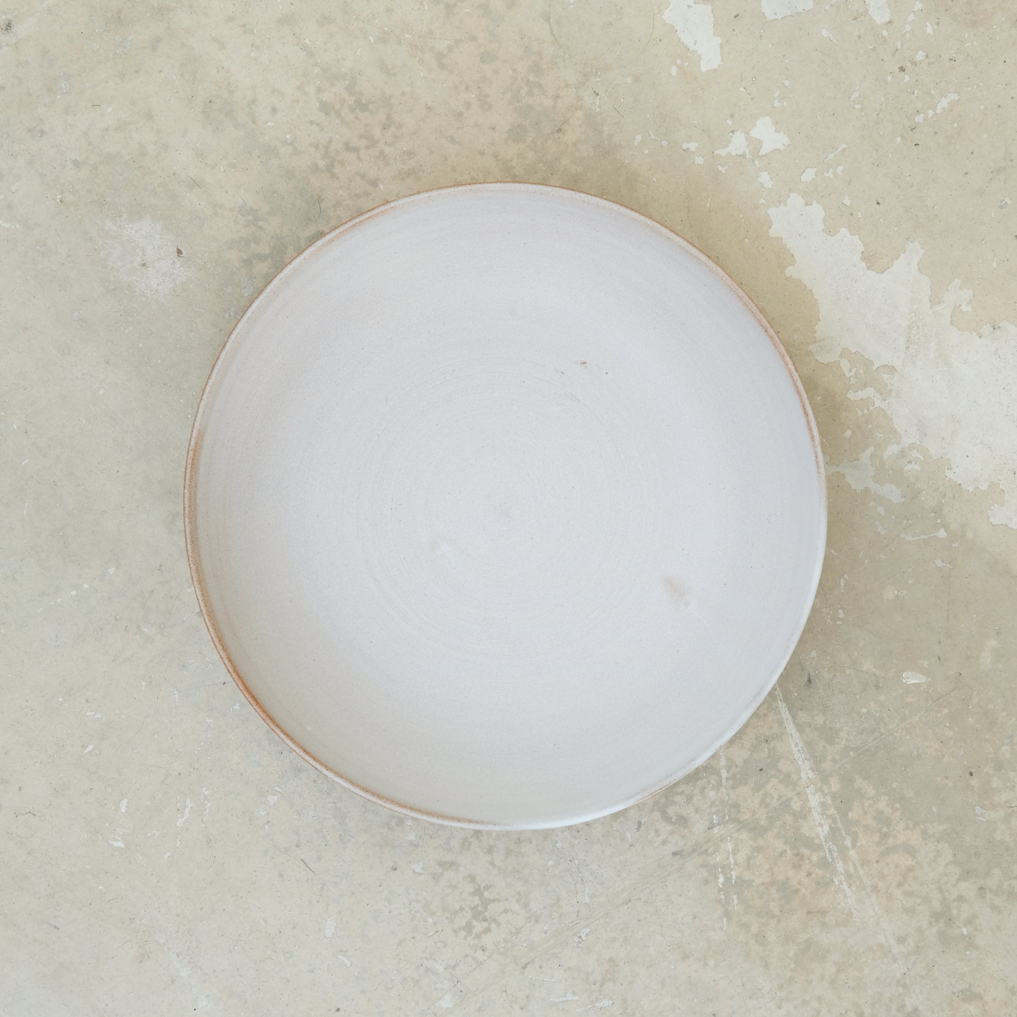 Assiette creuse en grès D 20cm - Blanc