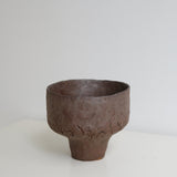Coupe en terre glanée cuisson bois 01- H13cm  - brique de Judith Lasry chez Brutal Ceramics