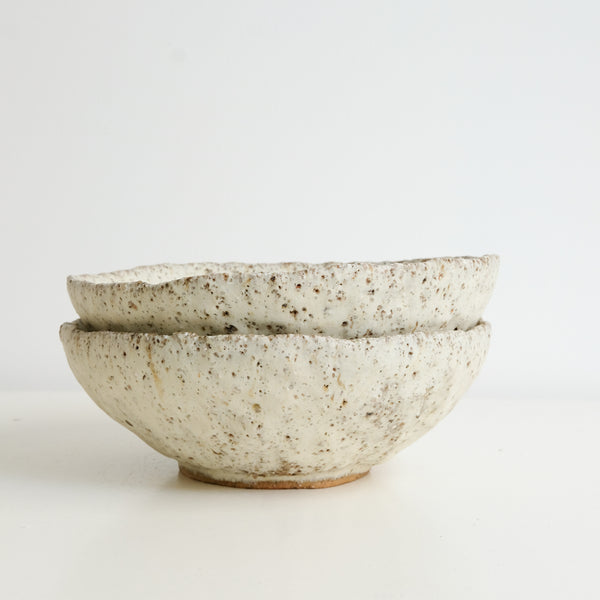 Bol en terre glanée D18,5cm - Blanc Beige par Potry chez Brutal  Ceramics