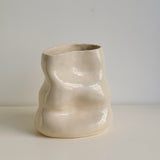 Vase 02 en grès H22cm - beige brillant par Jmp ceramique chez Brutal Ceramics