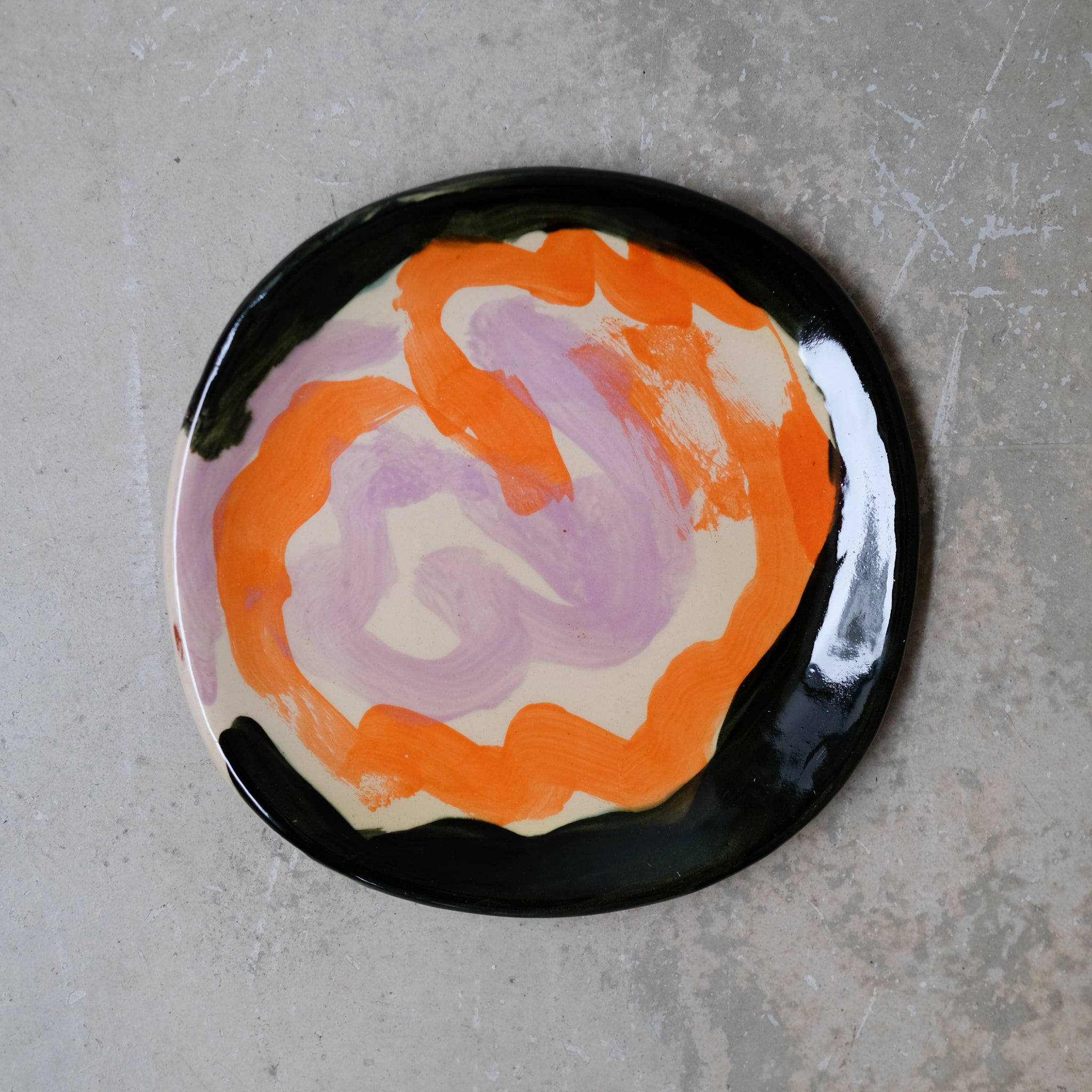 W2319 plate in red earthenware D 19cm - Multicolor