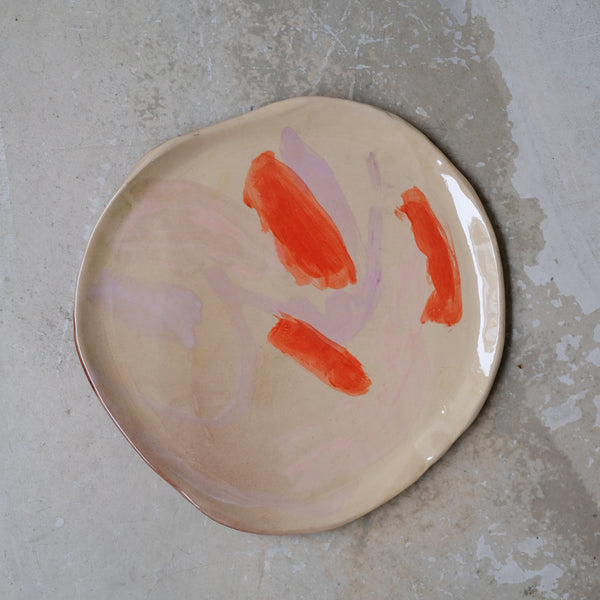 Assiette W2341 en faïence rouge D 19cm - Multicolore d'Héloise Bariol chez Brutal Ceramics