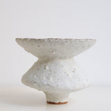 Vase en terre glanée H 13cm - Blanc mat