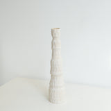 Bougeoir 03 en grès H 32,5cm - Blanc mat d'Apollonie Ceramics chez Brutal Ceramics
