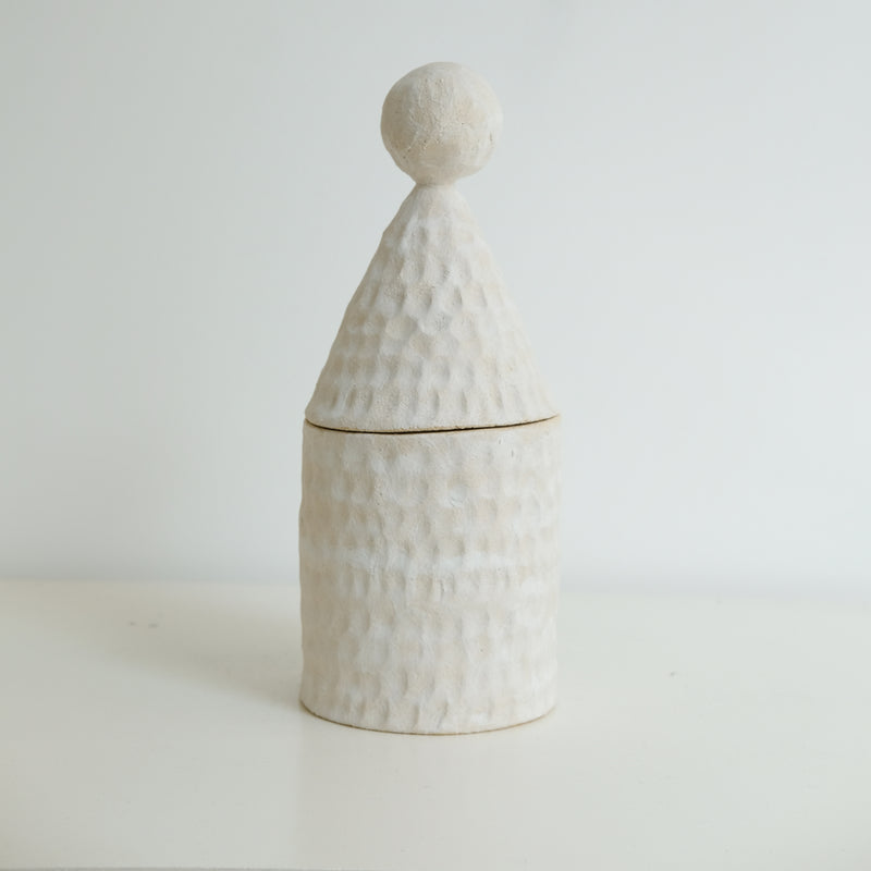 Boite en grès H 26cm - Blanc mat d'Apollonie Ceramics chez Brutal Ceramics