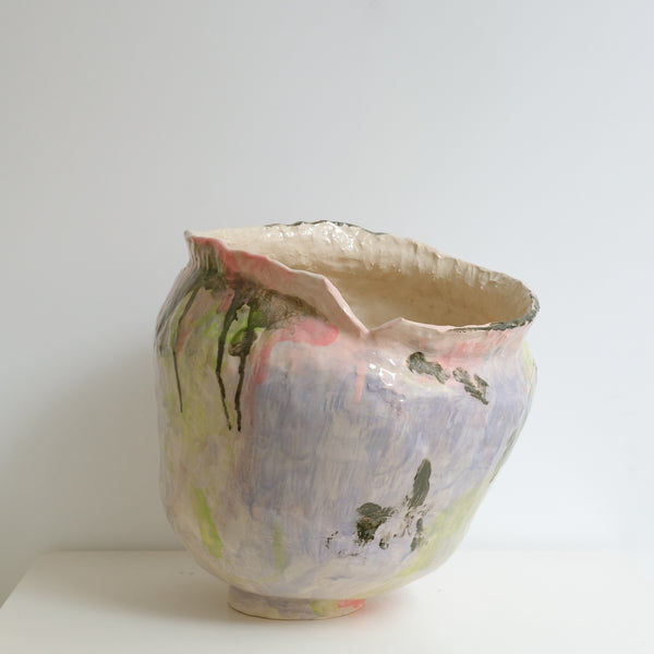 Vase en grès H 35cm - multicolore de Camille Létoffé chez Brutal Ceramics