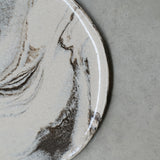 Mixed clay plate D 21cm - Beige and chocolate