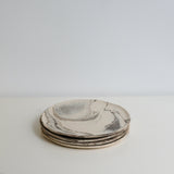 Mixed clay plate D 21cm - Beige and chocolate