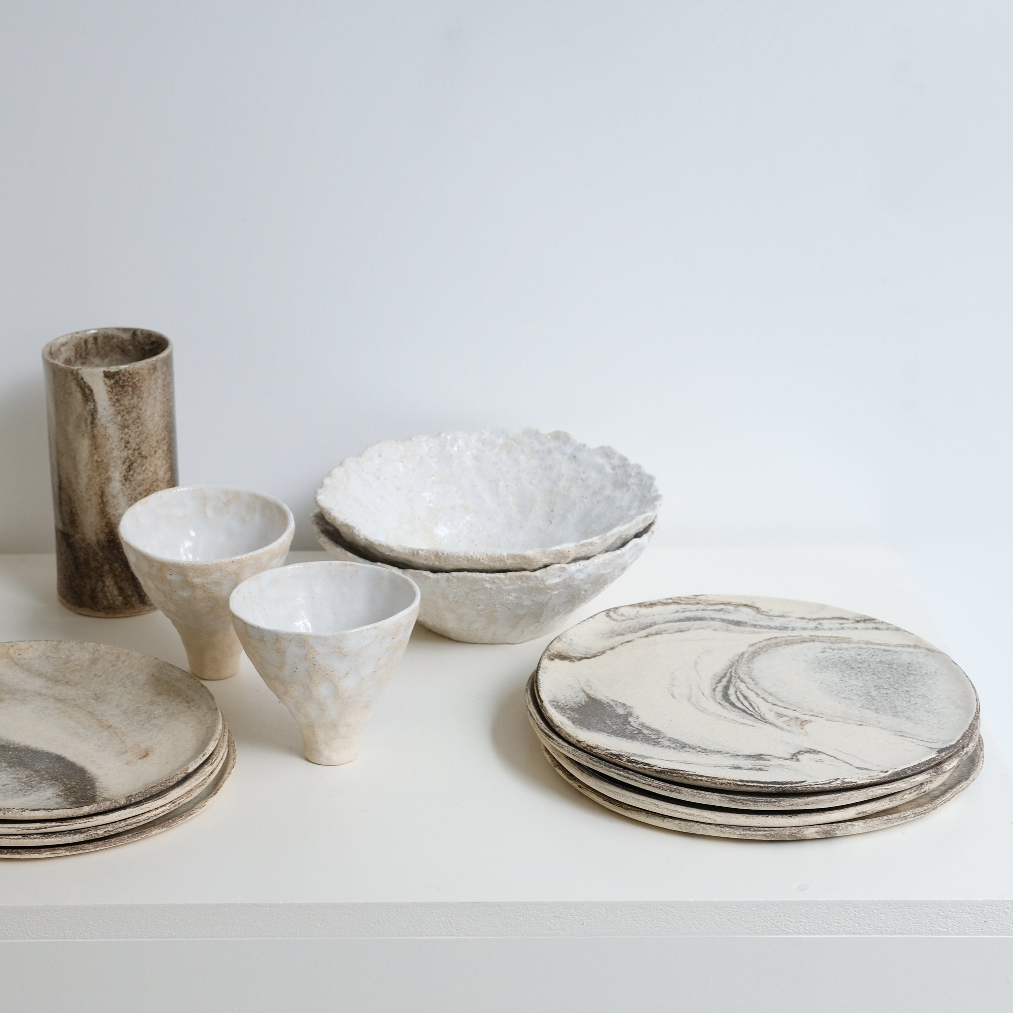 Bol en grès blanc D 17,5cm - Blanc brillant de  Léa Baldassari chez Brutal Ceramics