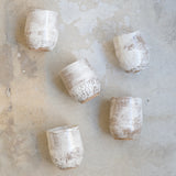 Tasse en grès roux 260ml - Blanc et beige de Lisa Chamoun chez Brutal Ceramics