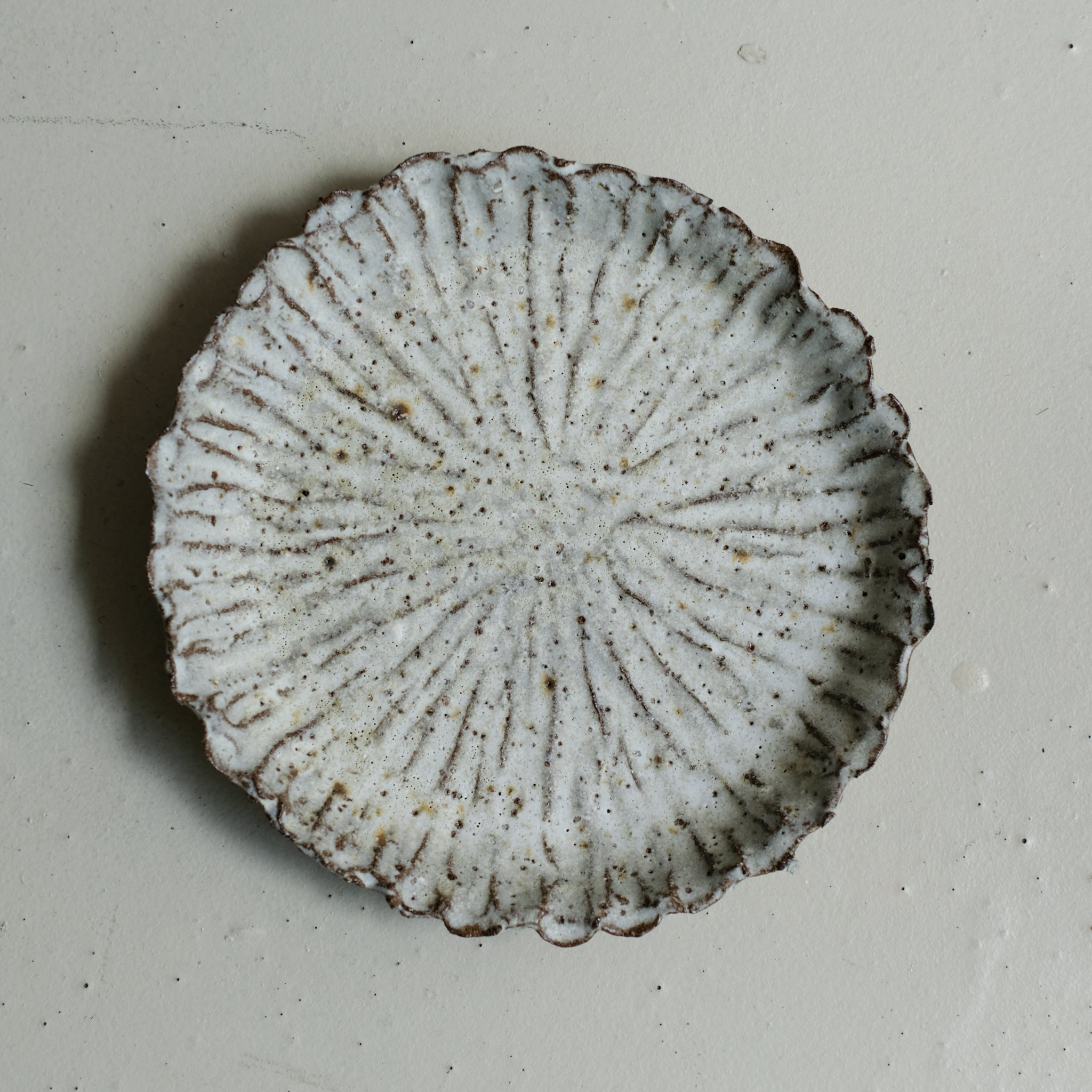 Assiette en terre recoltée D 19cm - blanc mat de Potry chez Brutal Ceramics