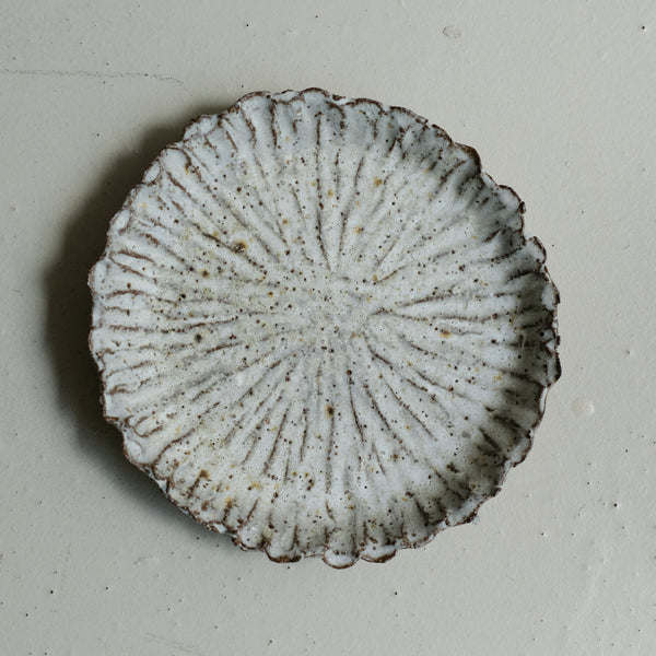 Assiette en terre recoltée D 19cm - blanc mat de Potry chez Brutal Ceramics
