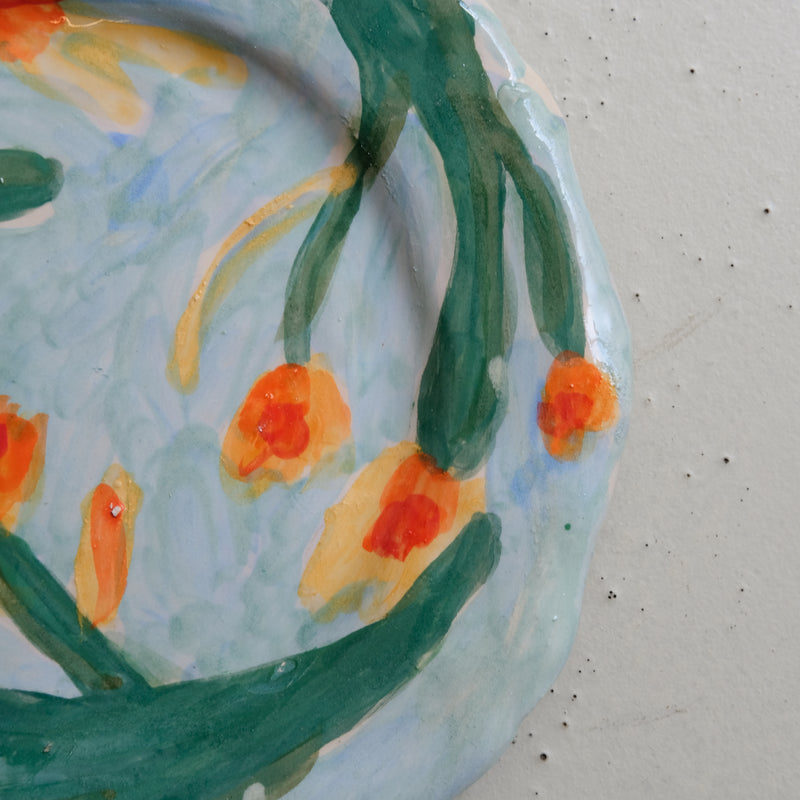 Plat SU25-07 en faïence D 26,5cm - multicolore Samantha Kerdine pour Brutal Ceramics