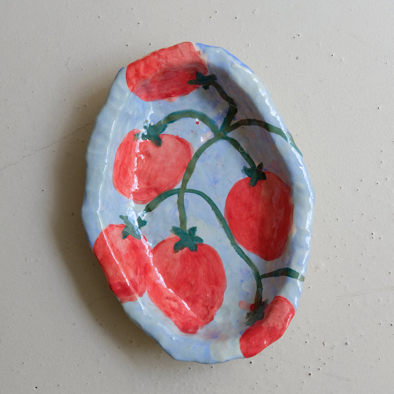 Plat SU25-12 en faïence L 34cm - multicolore Samantha Kerdine pour Brutal Ceramics