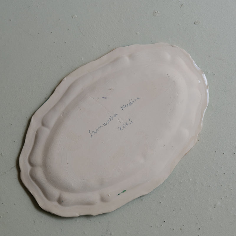 Plat SU25-14 en faïence L 34cm - multicolore Samantha Kerdine pour Brutal Ceramics