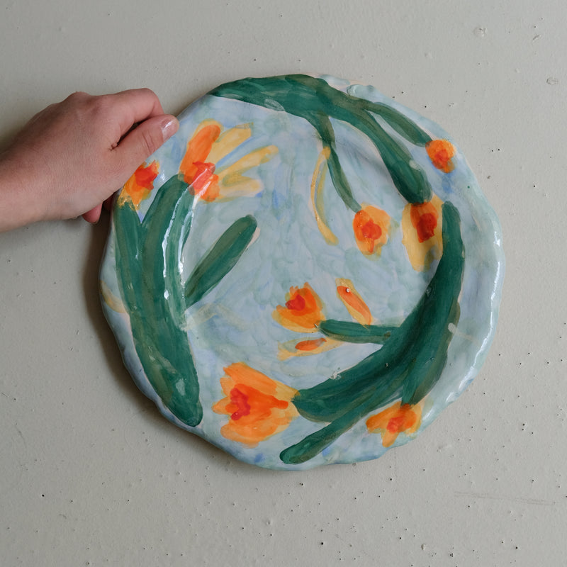 Plat SU25-07 en faïence D 26,5cm - multicolore Samantha Kerdine pour Brutal Ceramics