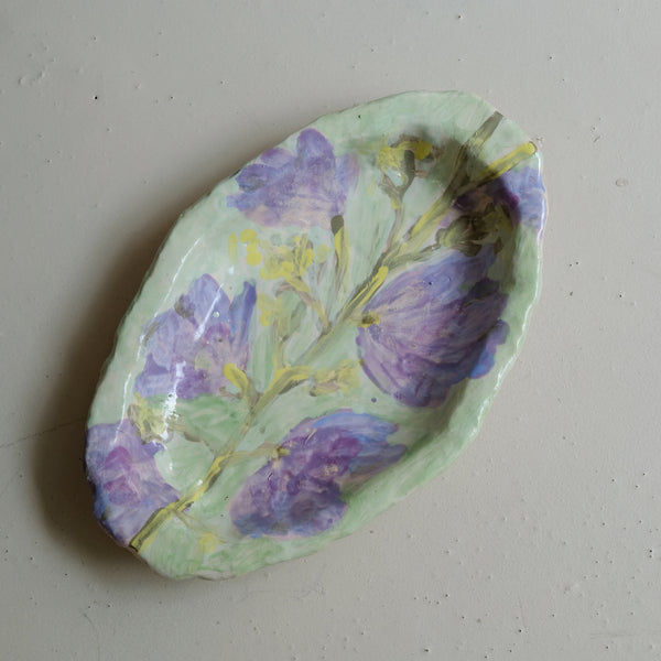 Plat SU25-05 oval en faïence L 35cm - multicolore Samantha Kerdine pour Brutal Ceramics