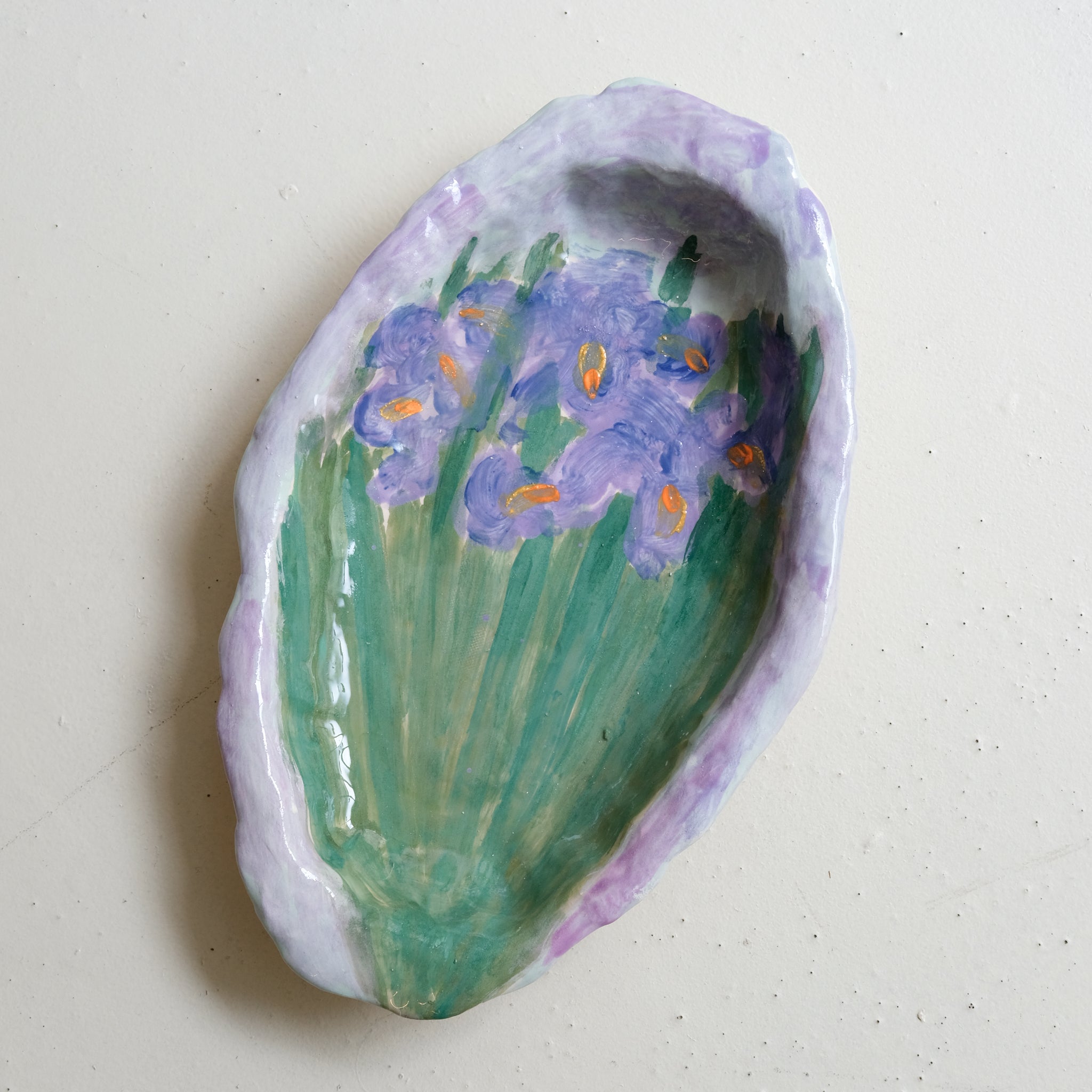 Plat SU25-03 oval en faïence L 35cm - multicolore Samantha Kerdine pour Brutal Ceramics
