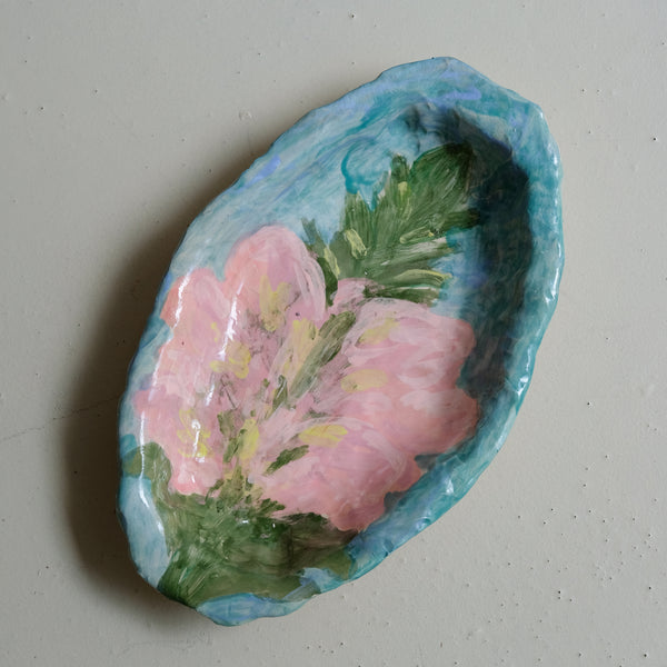 Plat SU25-04 oval en faïence L 35cm - multicolore Samantha Kerdine pour Brutal Ceramics