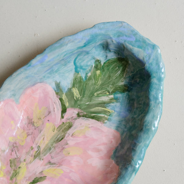 Plat SU25-04 oval en faïence L 35cm - multicolore Samantha Kerdine pour Brutal Ceramics