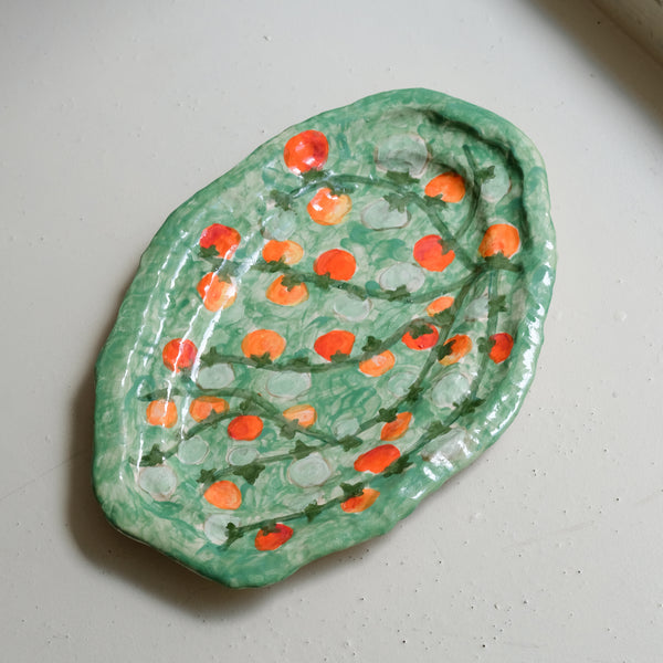 Plat SU25-01 oval en faïence L 43cm - multicolore Samantha Kerdine pour Brutal Ceramics