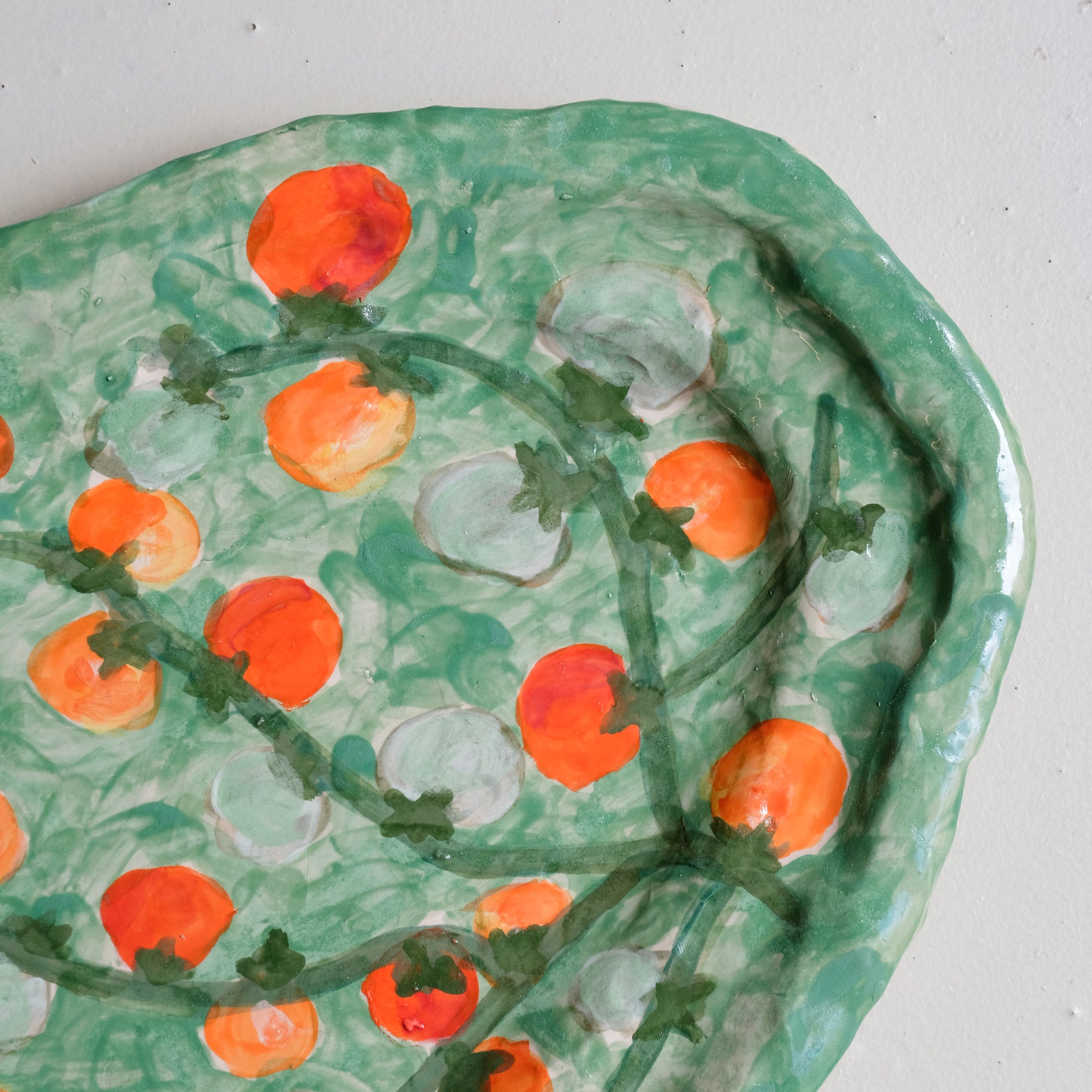 Plat SU25-01 oval en faïence L 43cm - multicolore Samantha Kerdine pour Brutal Ceramics