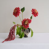 Vase 02 in stoneware H 11cm - black and beige